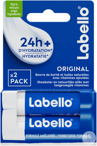 Labello Lipbalsem Blauw Original Duo 2x4.8 g - 5.5 ml
