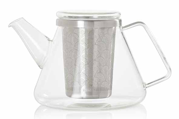 AdHoc Theepot Fusion 1l met Filter - 15x12.5 cm - RVS/Glas