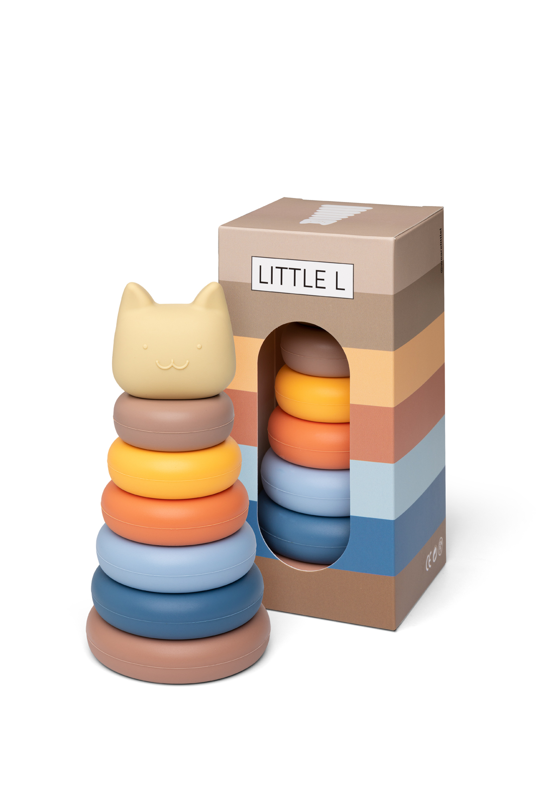 Little L Stapeltoren Kat Beige-Blauw