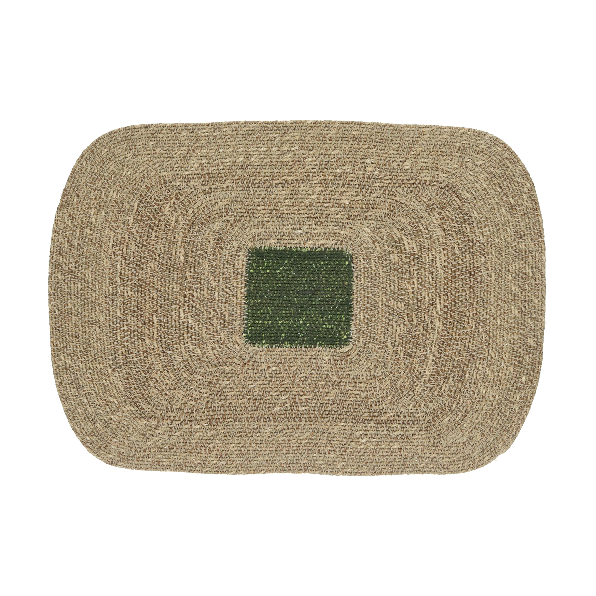 Pomax Placemat Quadri Olijfgroen 50x35 cm - Zeegras
