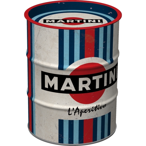 Nostalgic Art Spaarpot Olievat Martini 9.3x11.7 cm - Aperitivo Racing Stripes
