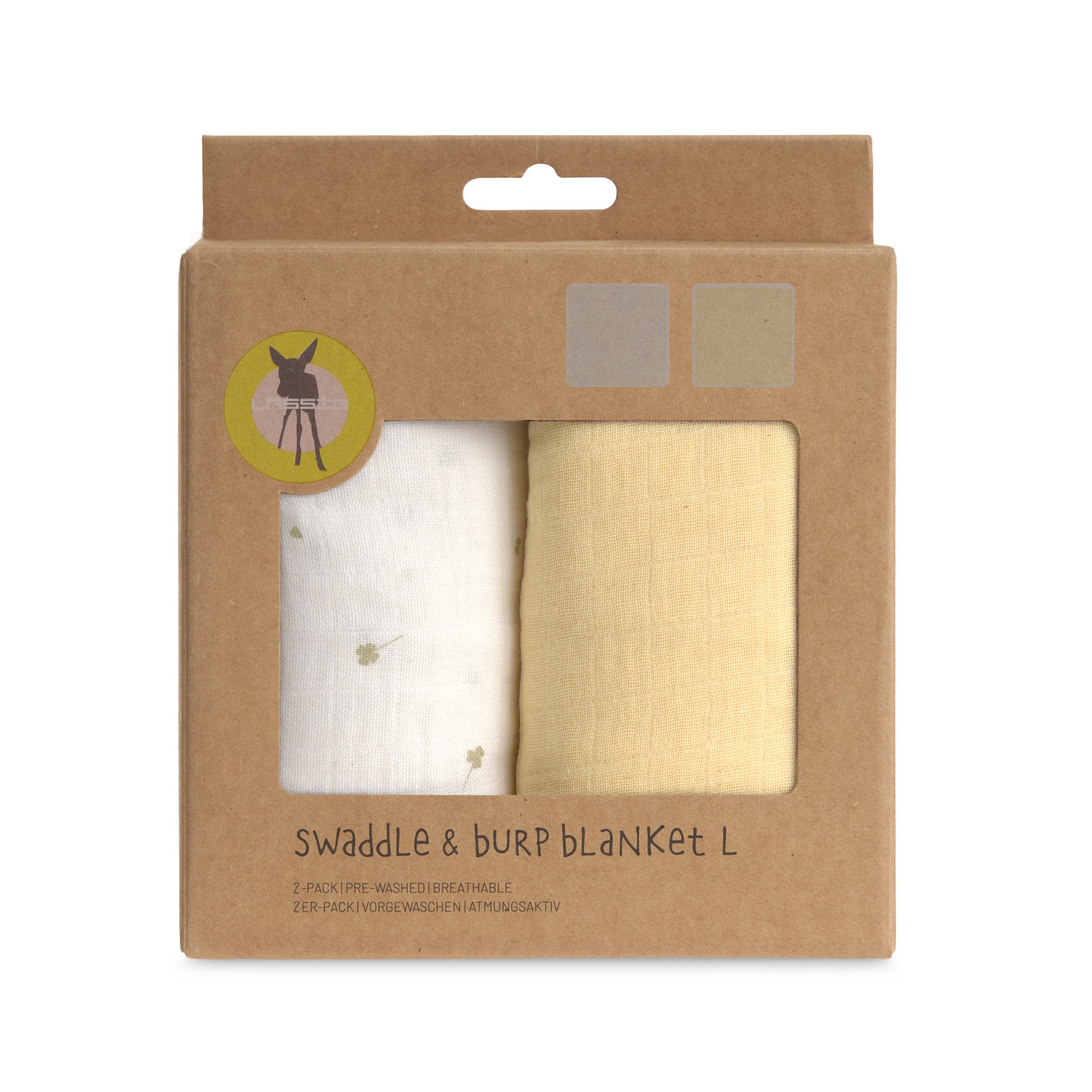 Lässig Tetradoek Cozy Loved Ones Pastel Yellow 85x85 cm - 2 stuks
