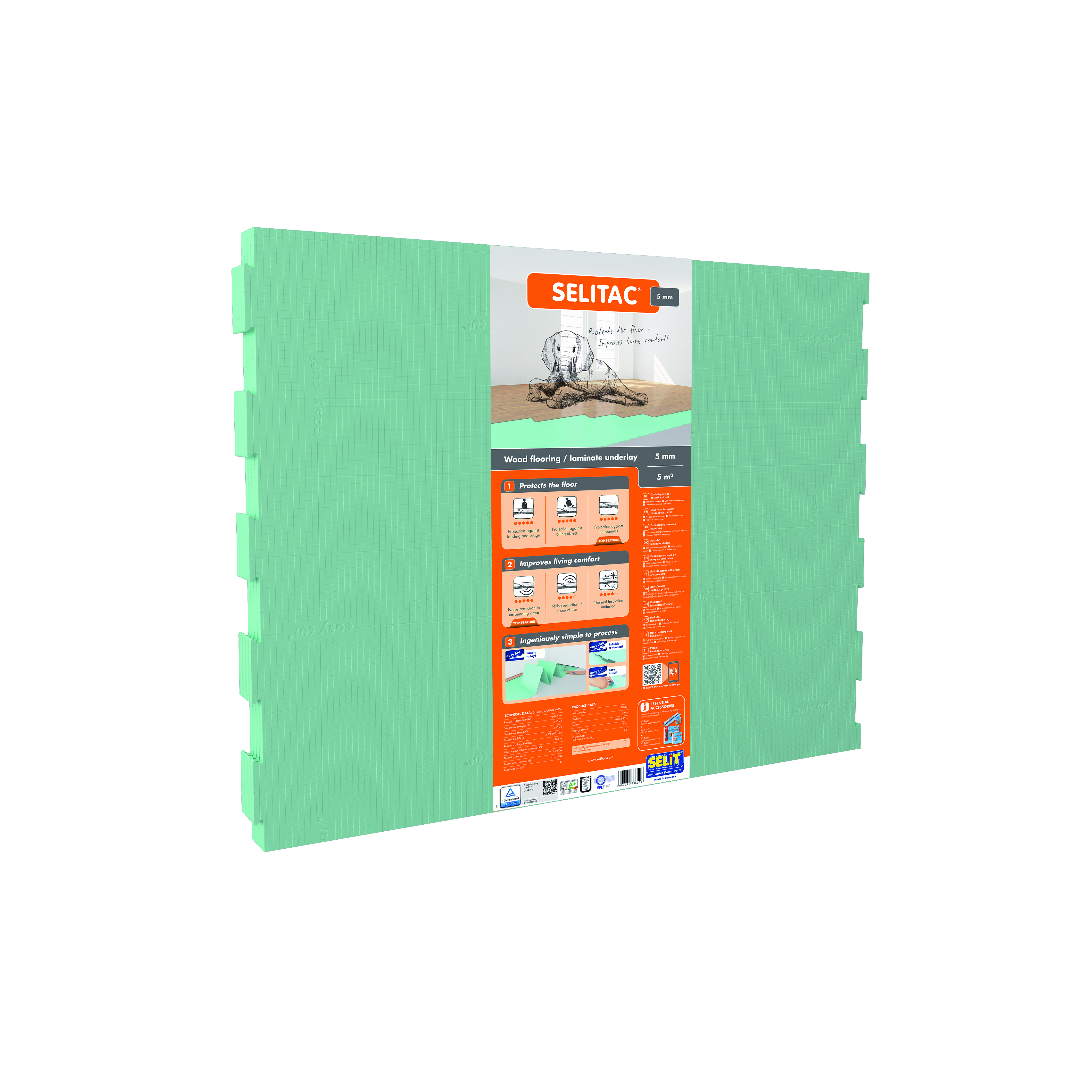 Selitac 5 mm x 80 cm x 6.25 m Sterke Onderlaag