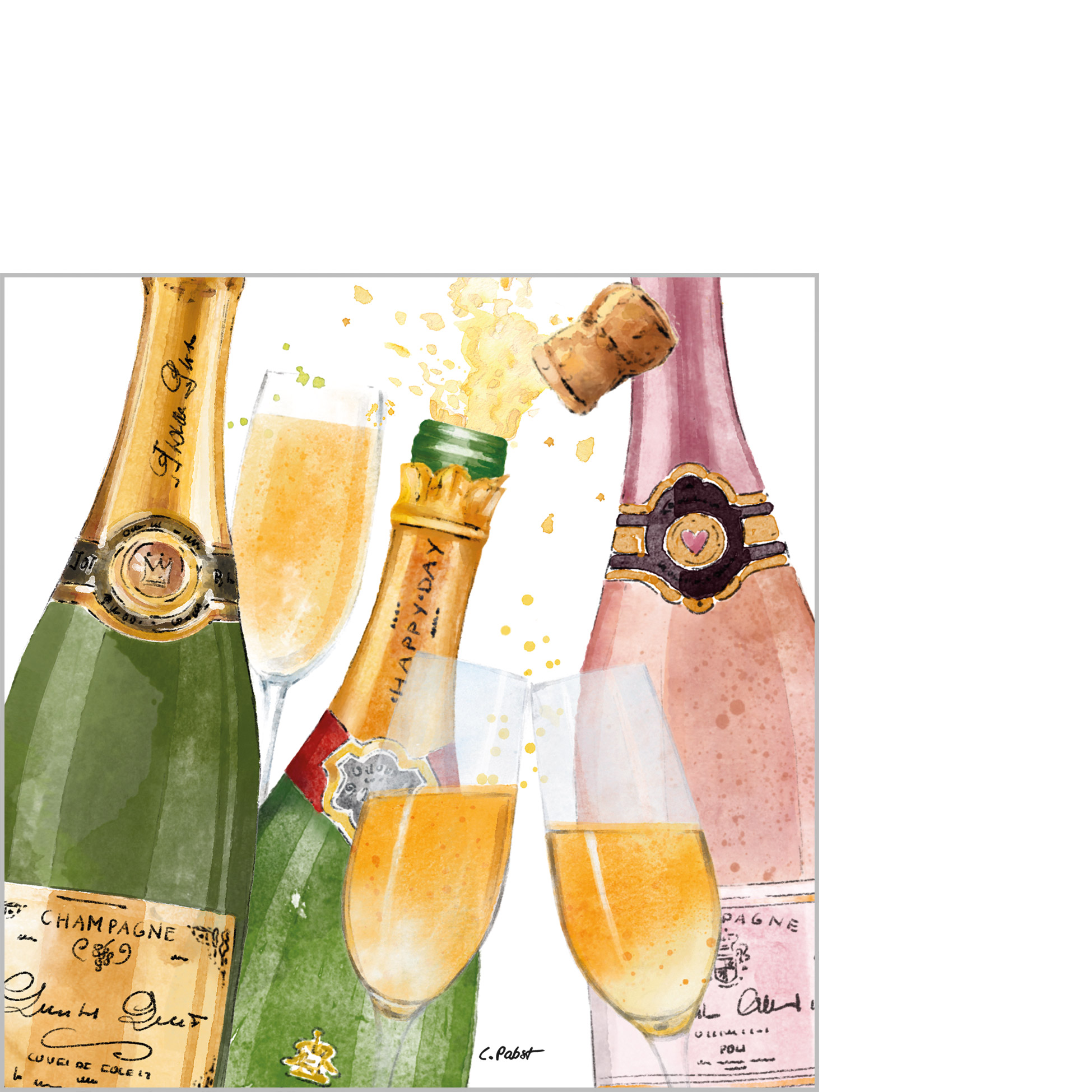 PPD Coctailservetten 25x25 cm 20 stuks C´Est L´Heure!