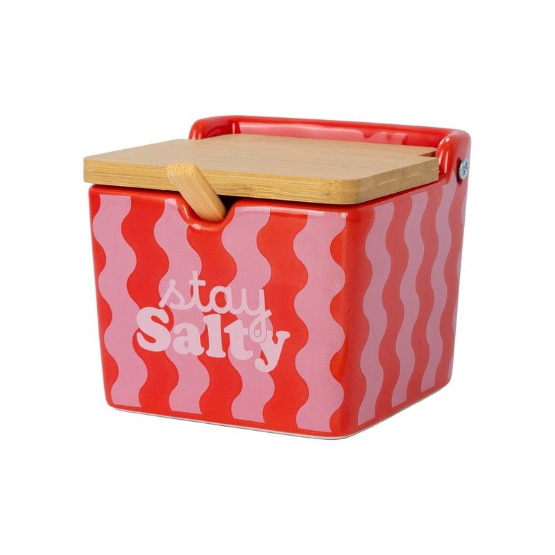 Fisura Bewaarpot Stay Salty 10.5x10.5x10 cm - Roze/Rood