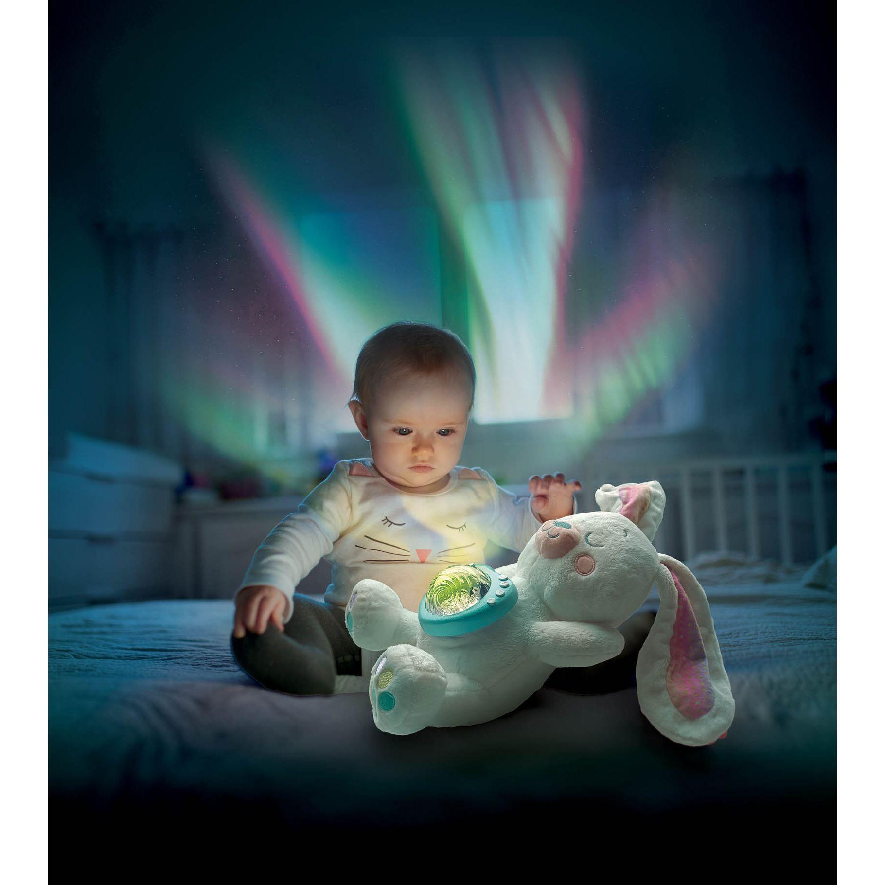 Clementoni Baby Artic Bunny, konijn knuffel projector - noorderlicht en muziek