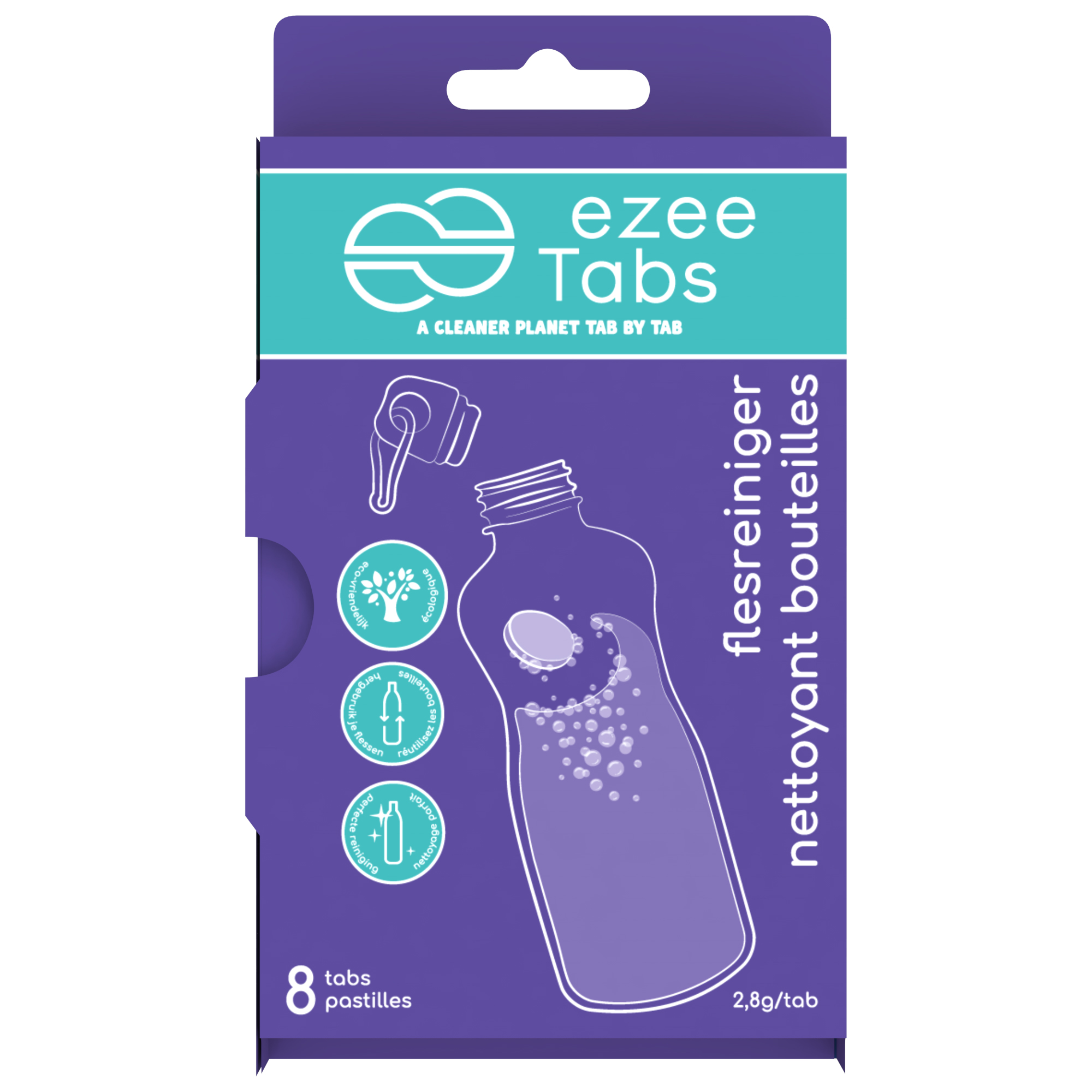 Ezee Tabs Flesreiniger 3 g - 8 stuks