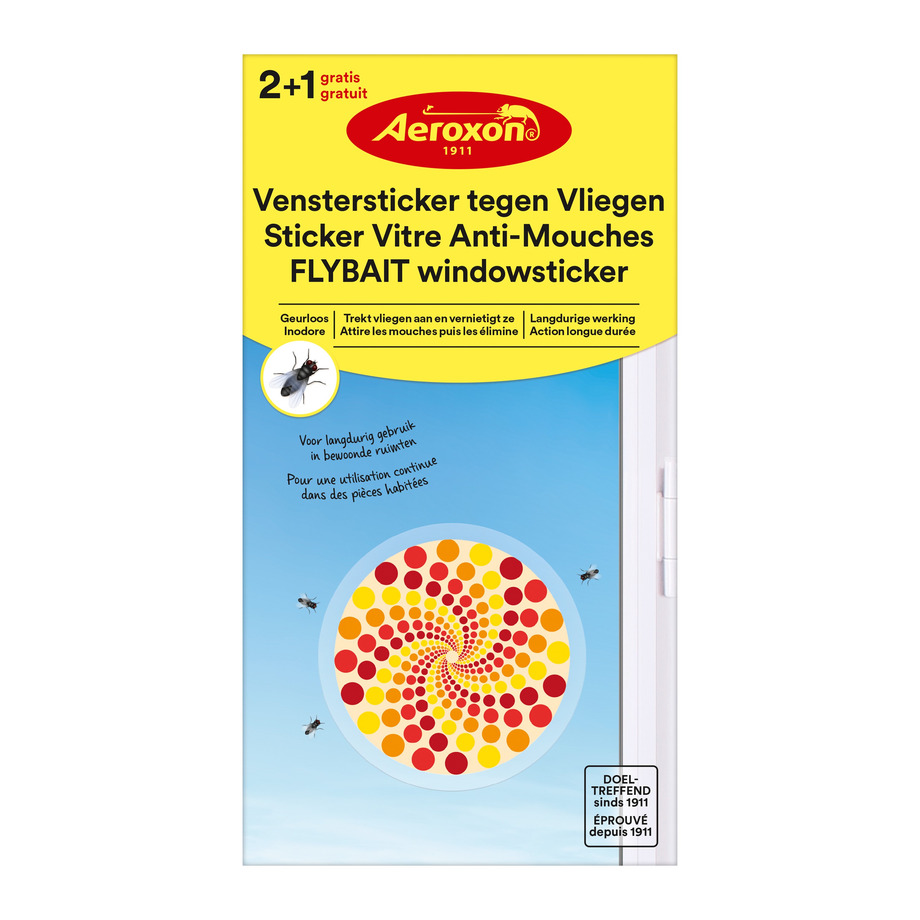 Aeroxon Vliegen-Dood Venstersticker 3 stuks