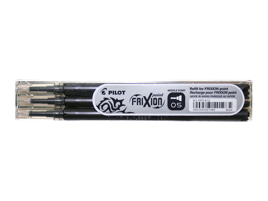 Pilot FriXion Refill BLS-FRP5-S3 0.5 mm Zwart - 3 stuks - Fijn - Point Clicker