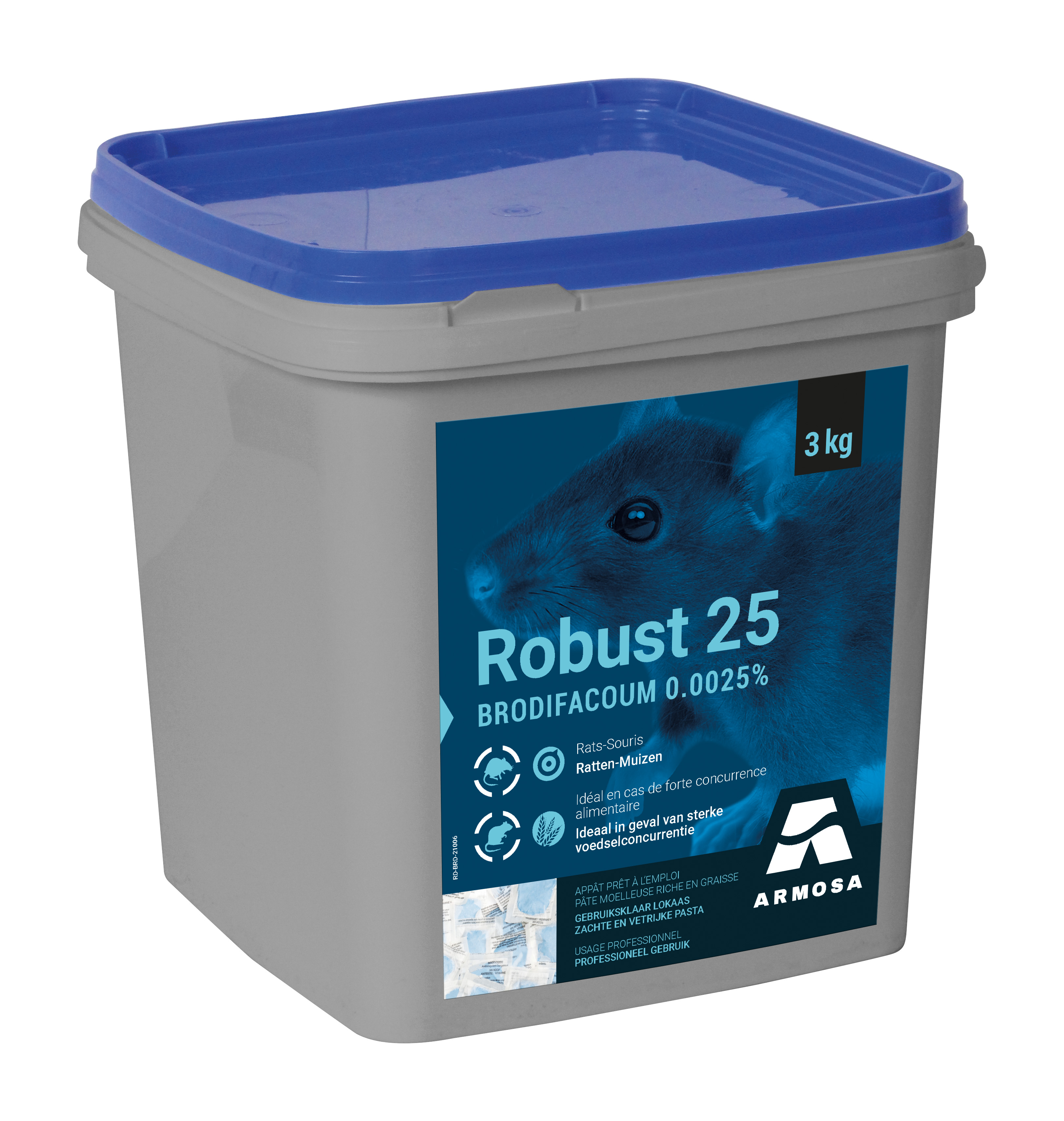 Armosa Robust pastalokaas tegen Ratten 3 kg - 300 porties pasta van 10 g