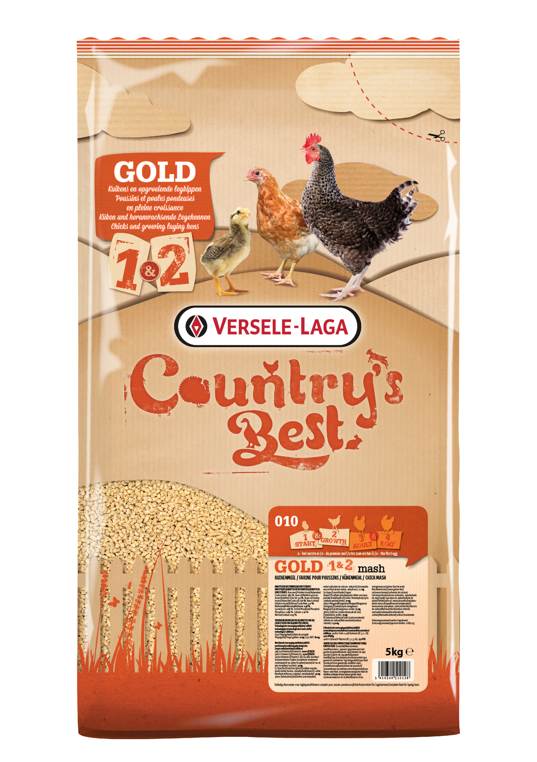 Country's Best Gold 1 & 2 Mash 5 kg - Kippenvoer