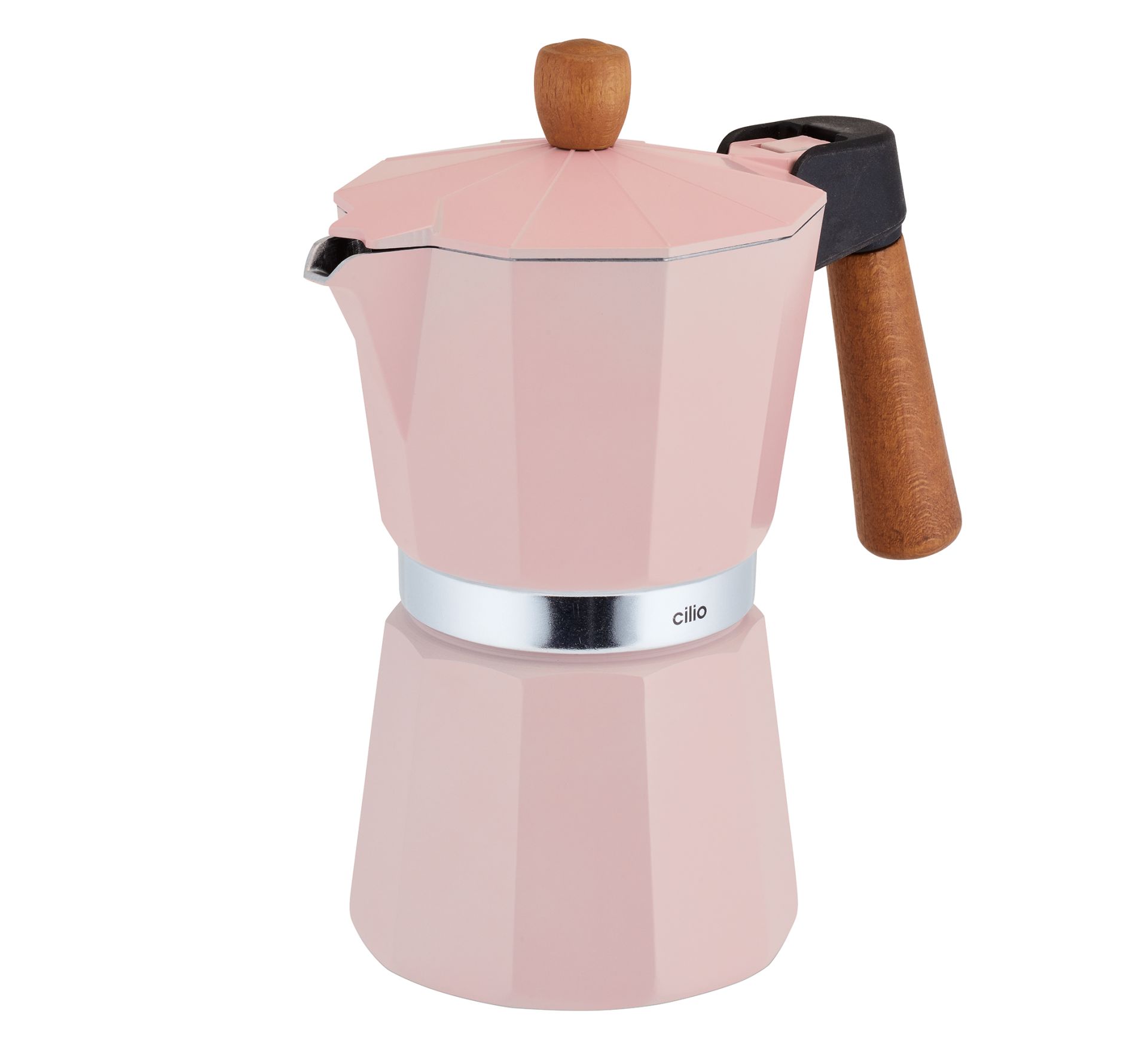 Cilio Koffiemaker Legno Roze voor 6 Tassen - 8.5x19 cm - Cafetiere