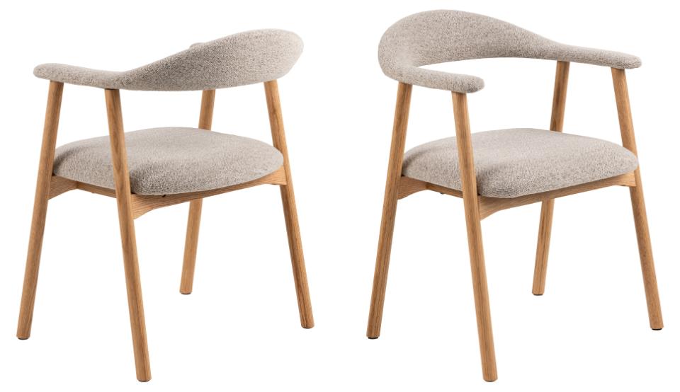 Addi Stoel Beige Monza 60 met Armleuning - Basis Oak