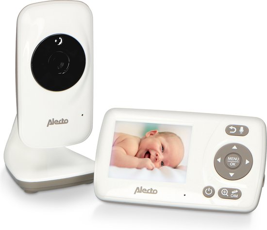 Alecto Video-Babyfoon DVM-71met 2.4 Scherm Wit