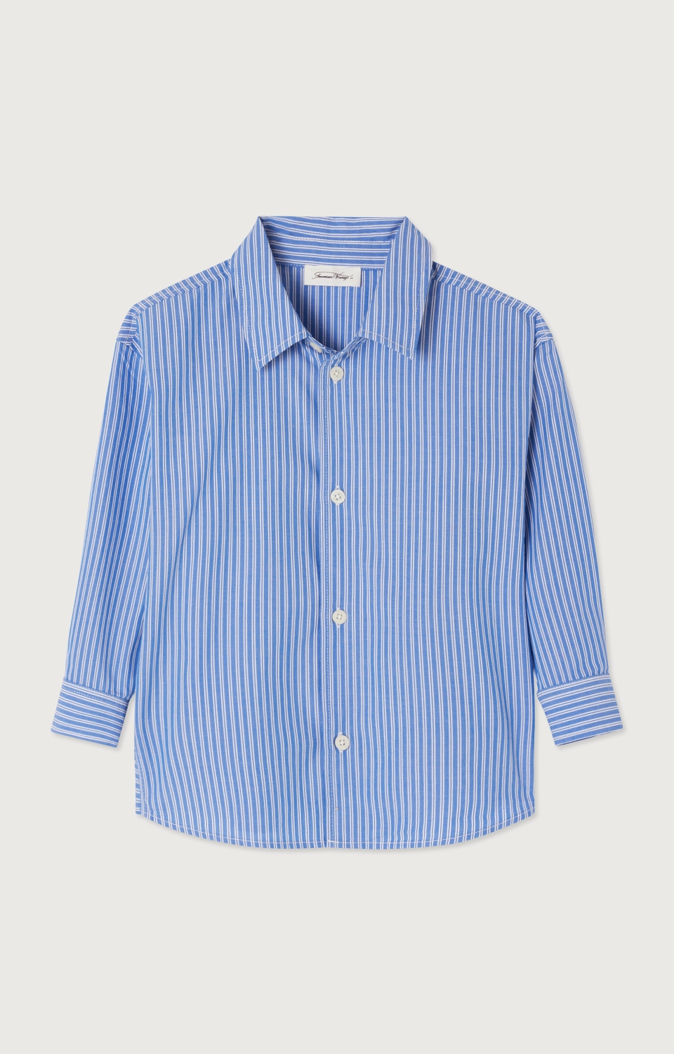 American Vintage Kids Hemd ZatyBay Rayures Aqua