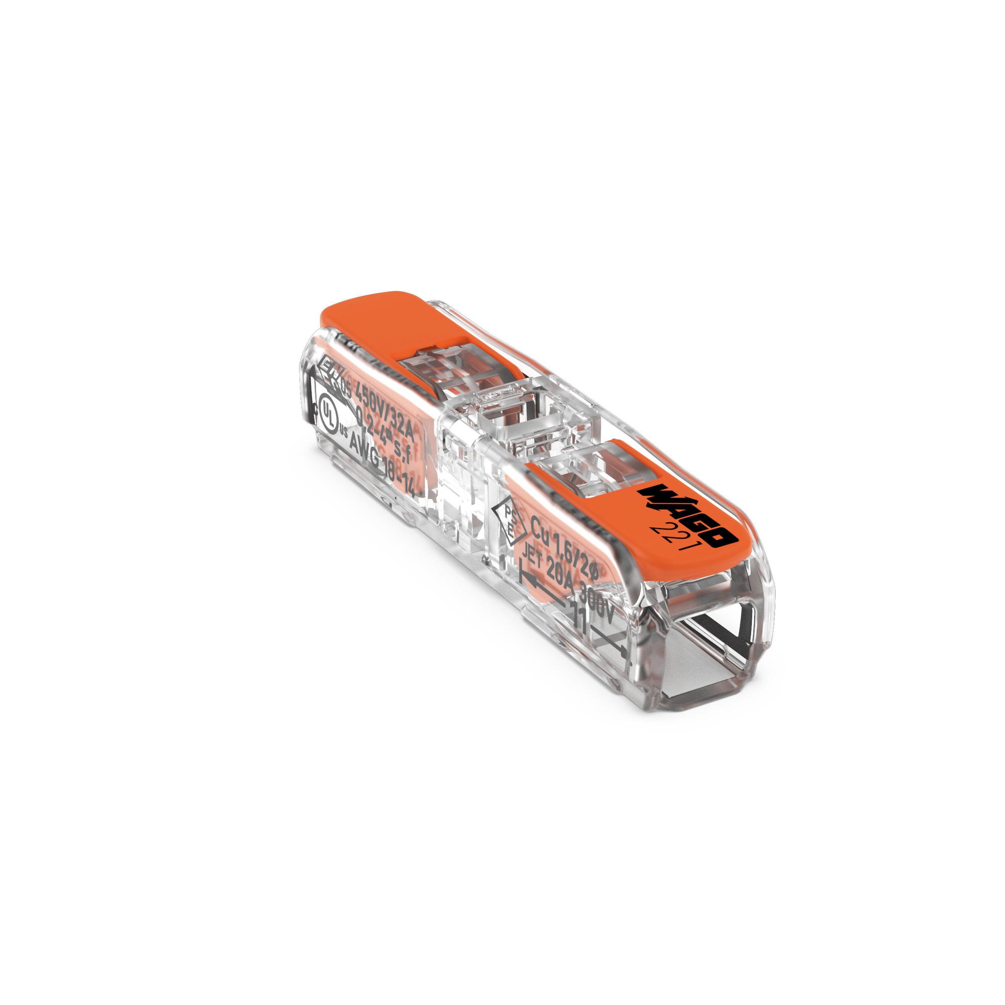 Wago Snelklem met hendel 2 x 0,2-4mm - Zakje van 10 stuks
