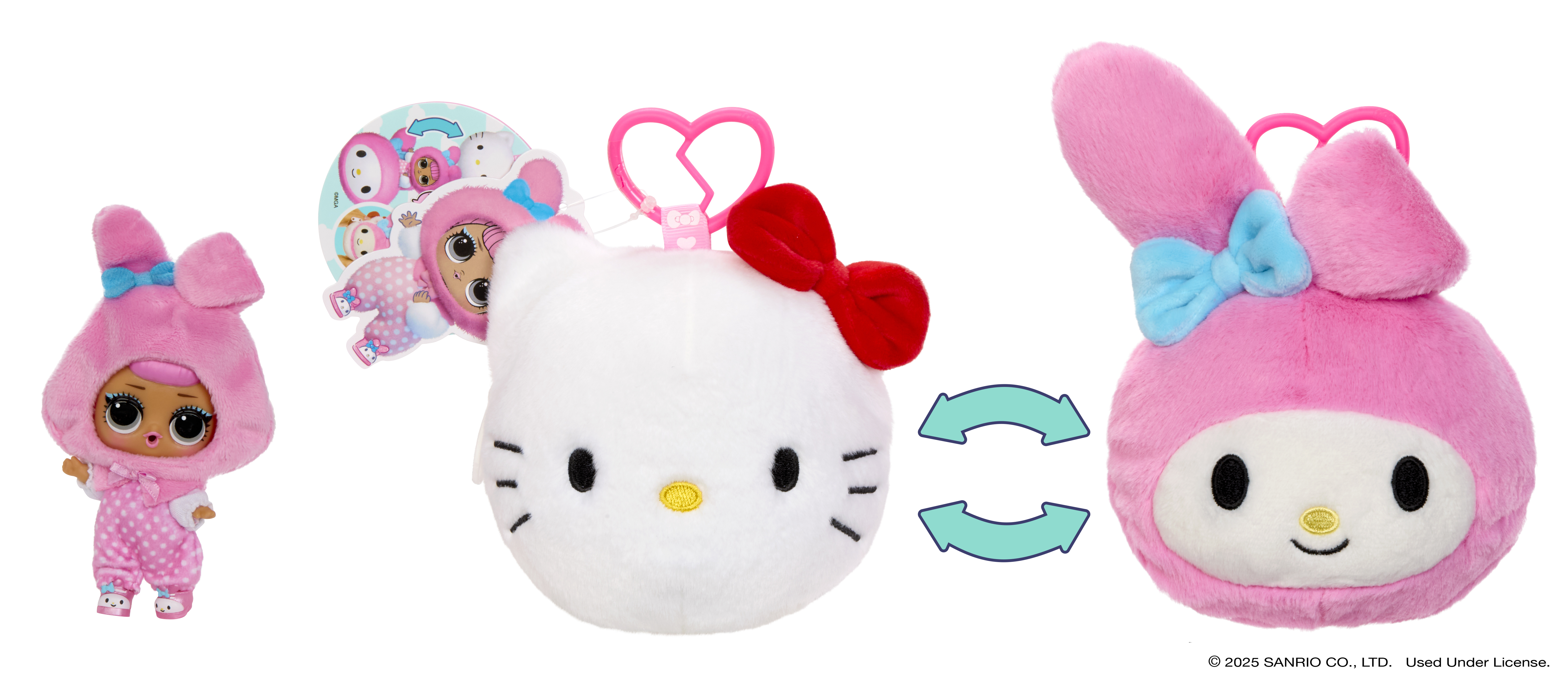 L.O.L. Surprise Loves Hello Kitty Reversible Pluch Surprise ass, prijs per stuk