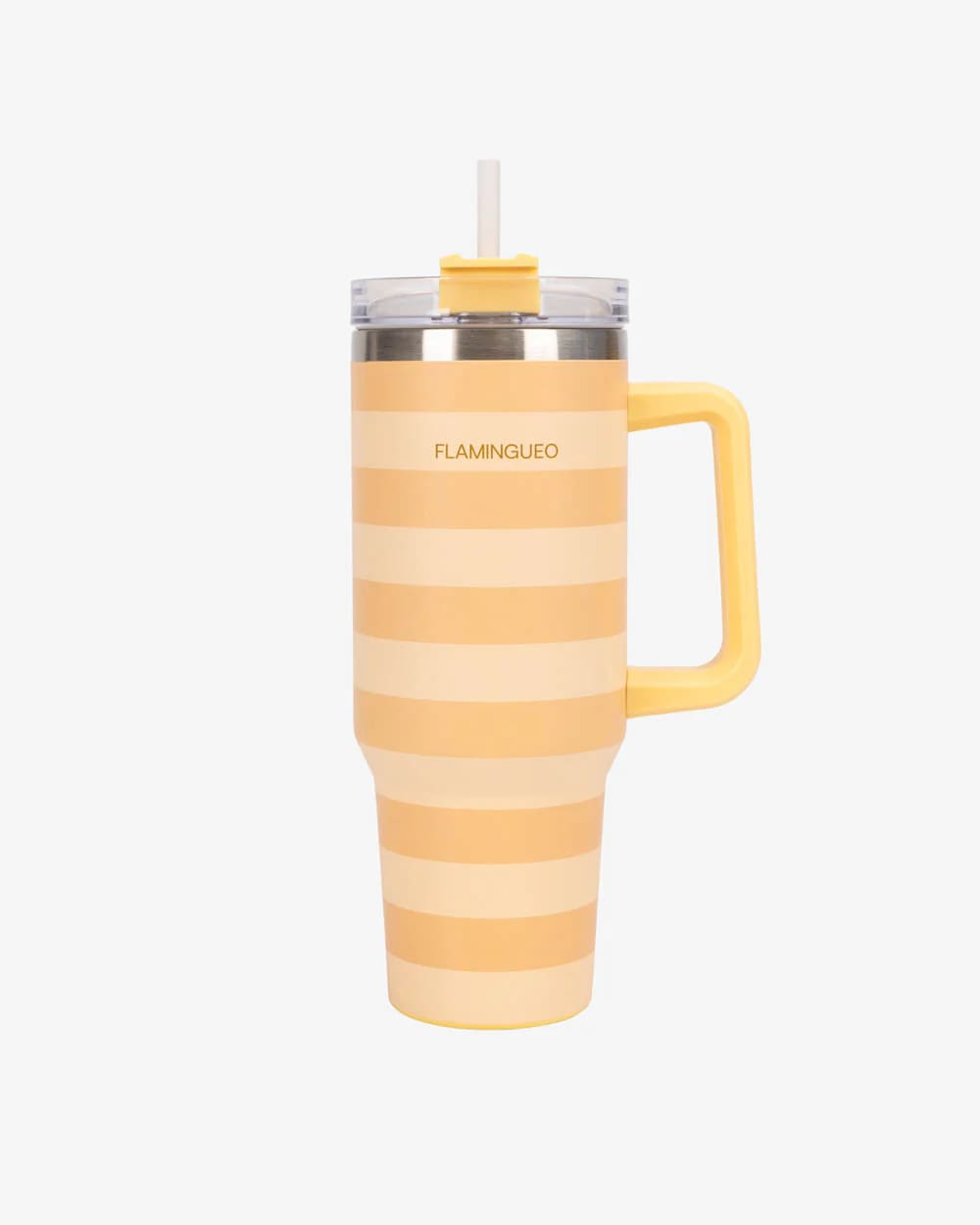 Flamingueo Isoleerbeker Chesire Amarillo 1.18l met Rietje - RVS - 10x27 cm