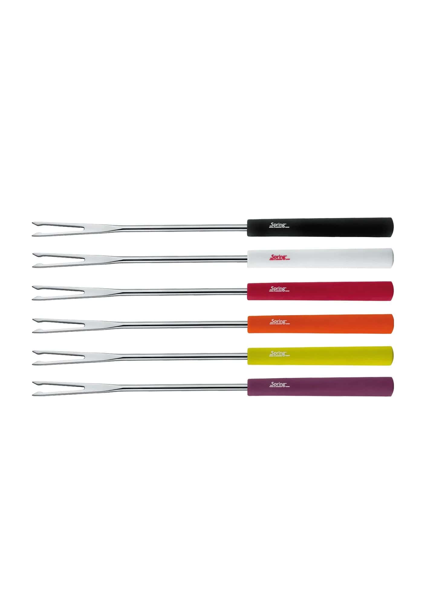 Spring Fonduevork Basic 26cm set 6 stuks - RVS/PLC - Multicolor