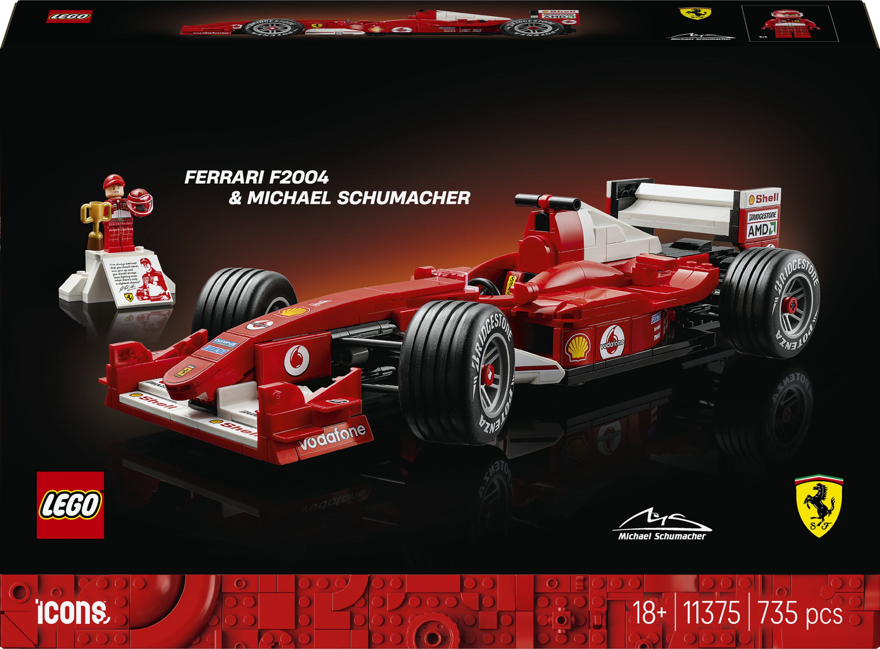 LEGO Icons 11375 Ferrari F2004 & Michael Schumacher