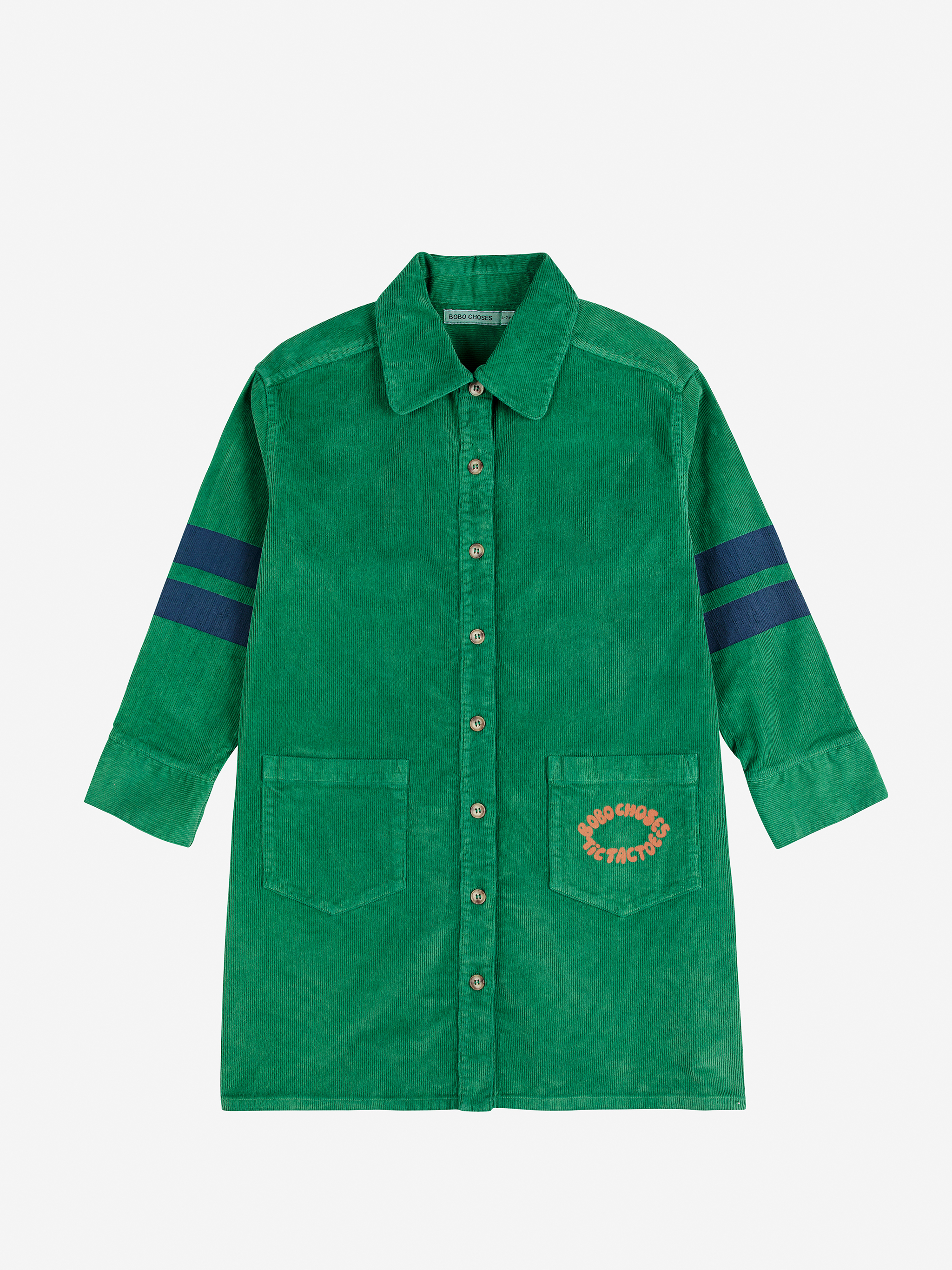 Bobo Choses Kleed Tic Tac Toe Corduroy Green - 6 jaar