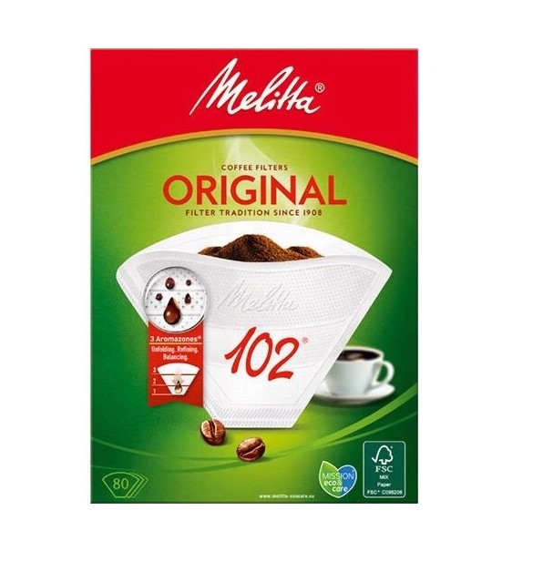 Melitta Filterzakjes 102 - 80 stuks - Wit