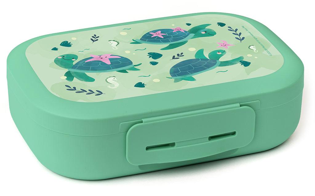 Amuse Brooddoos Schildpad 18x12.5x5 cm - Groen