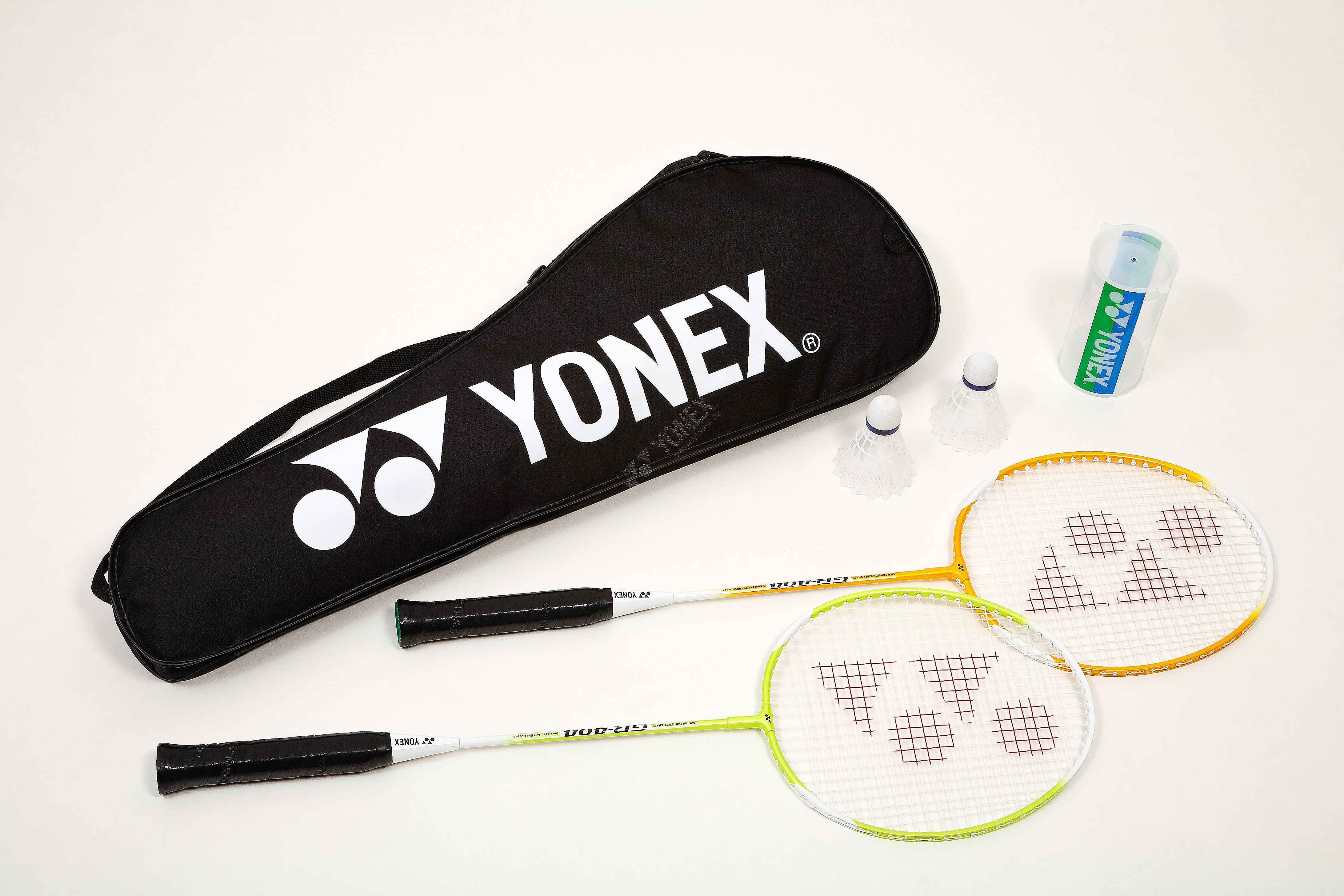 Yonex Badmintonset GR505 2 Rackets + 2 Shutles
