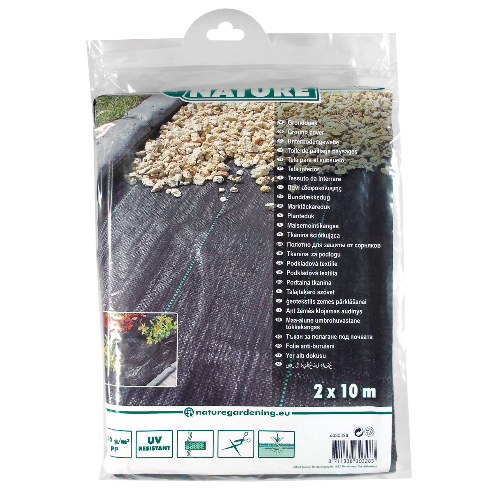 NATURE Gronddoek 2x10 m Zwart 100 g per Vierkante Meter