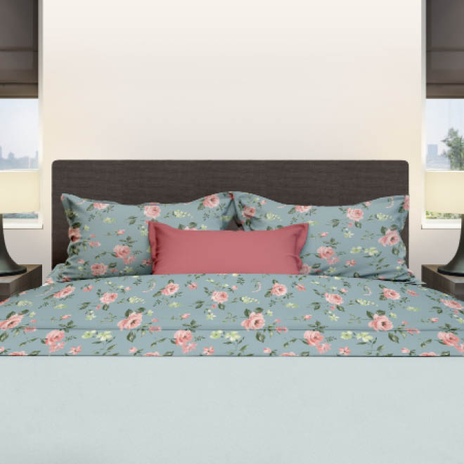 Romanette Lakenset Silke 180x290 cm Katoen Blauw