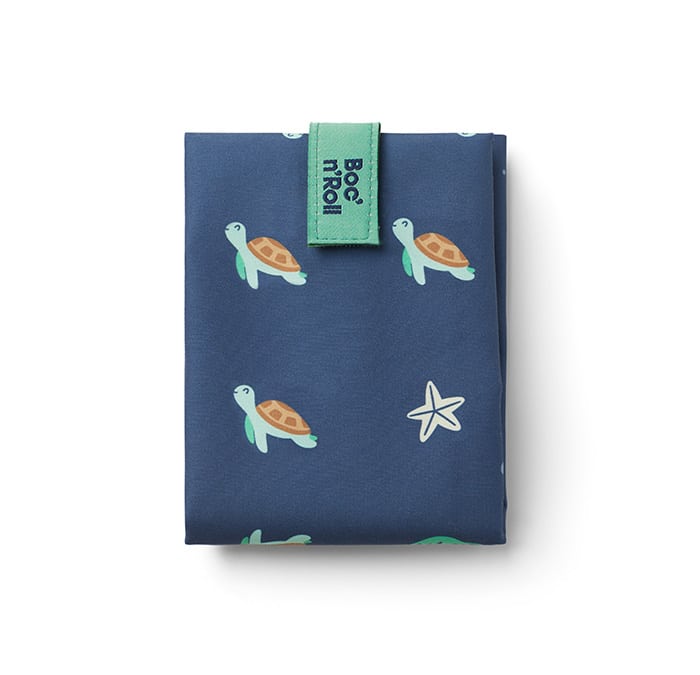 Boc'n'Roll Lunchwrap Herbruikbaar Animals Turtle  - 54x32 cm - Opgevouwen 11x15 cm - by Roll'eat