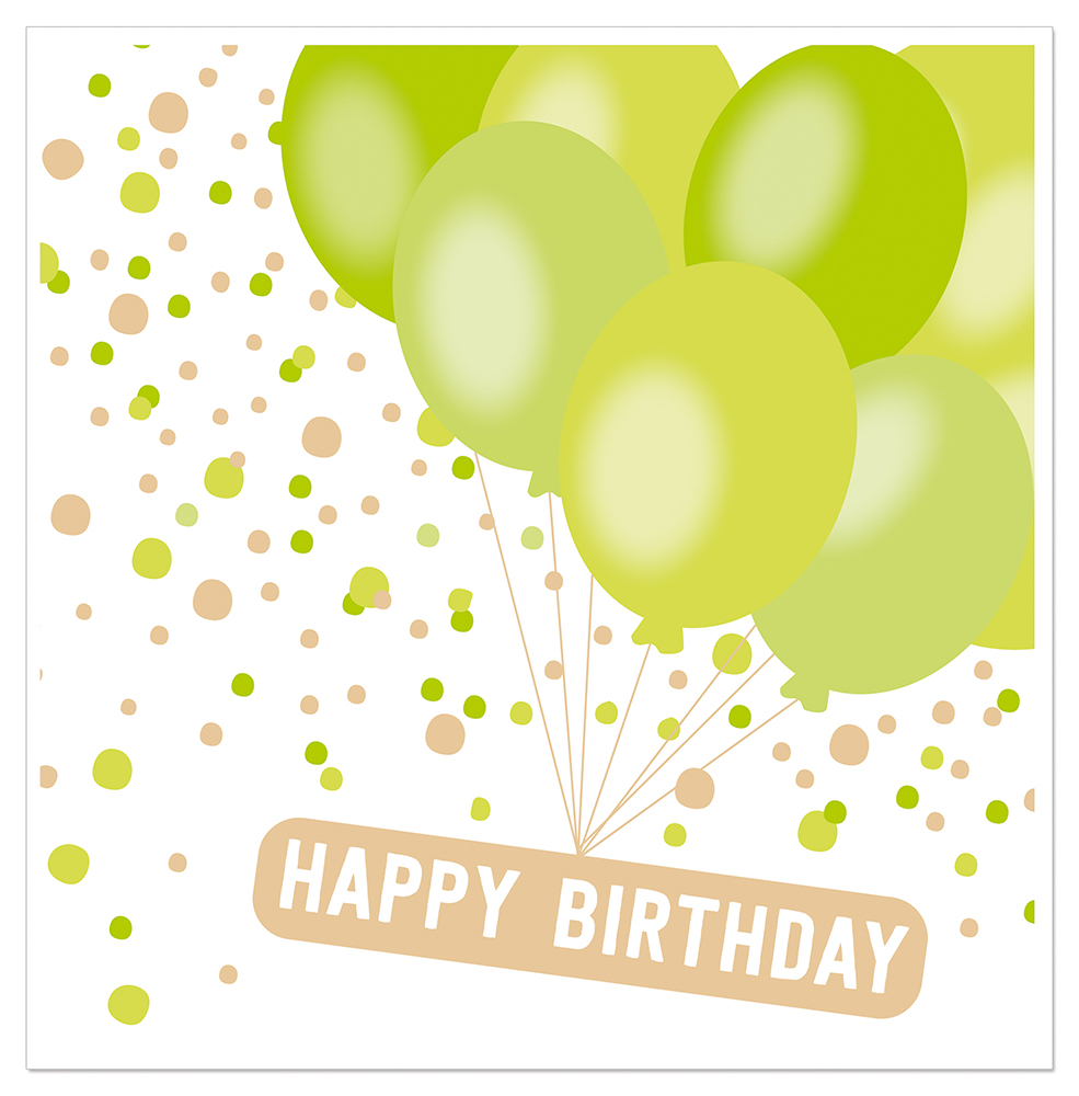 Artebene Servetten 33x33 cm Happy Birthday Ballonen