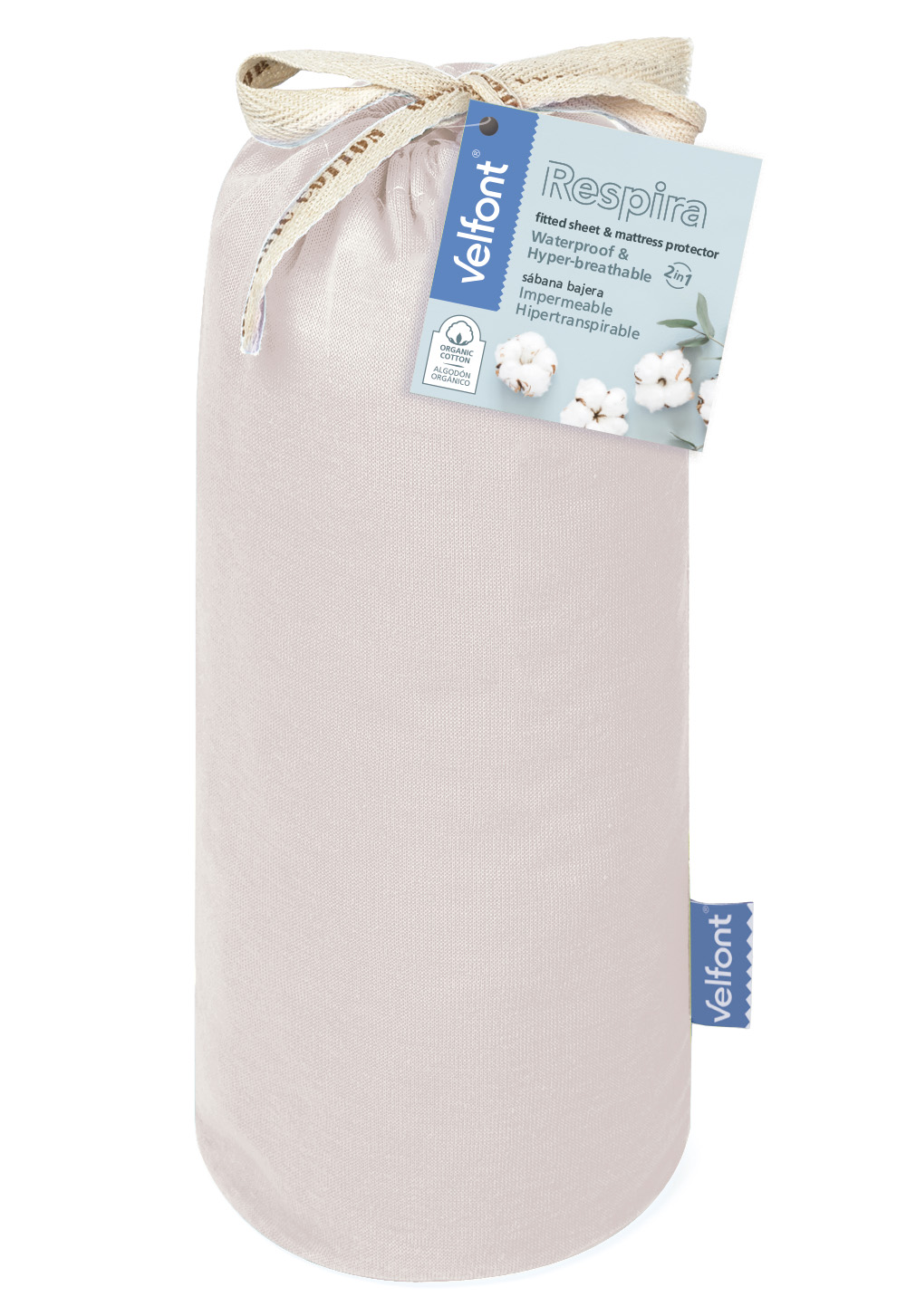 Respira Matrasbeschermer Hoeslaken 2in1 160x200 cm Creme Waterdicht Hoek 35 cm