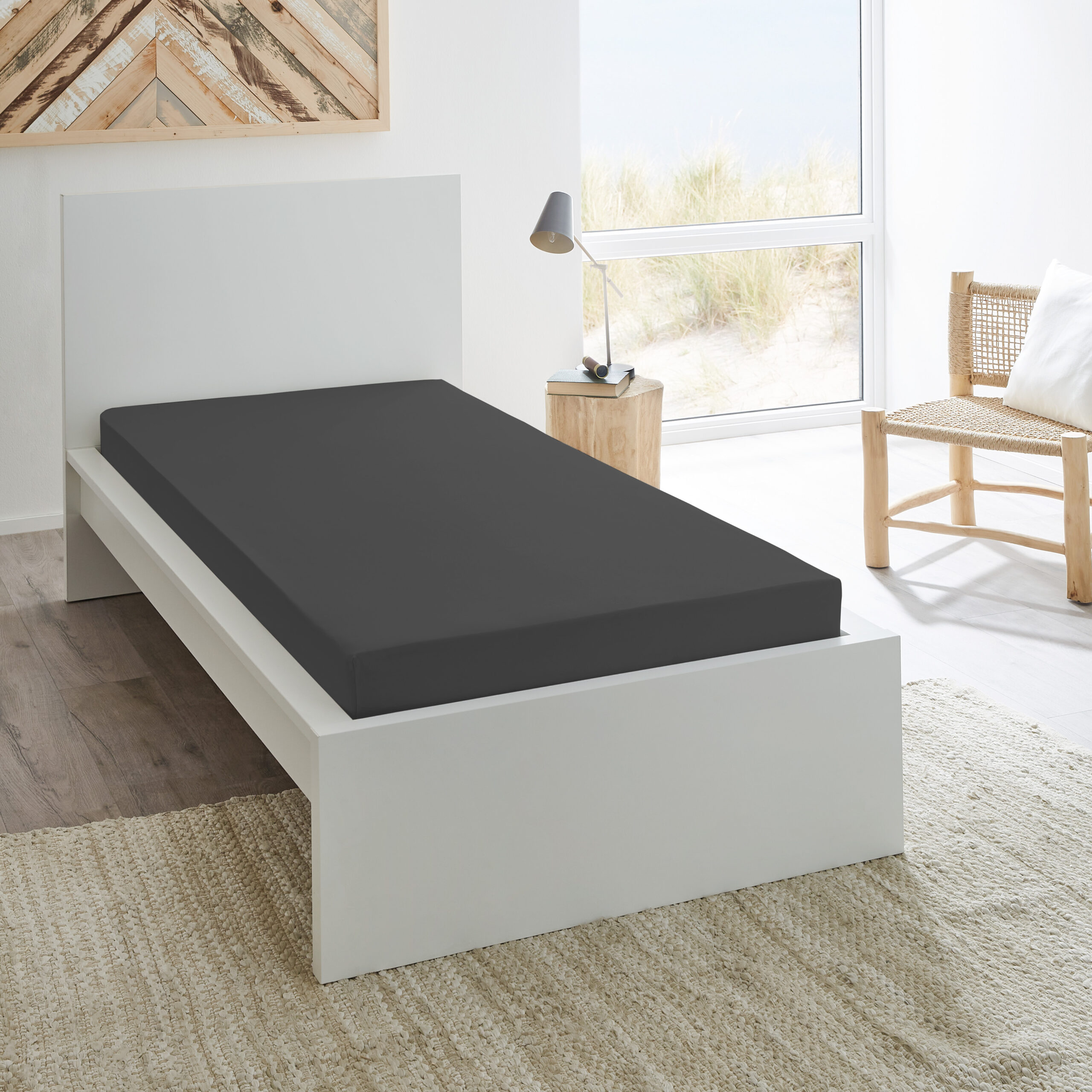 Dormisette Hoeslaken Elastic Jersey 213 Titanium 90x200220 cm Katoen