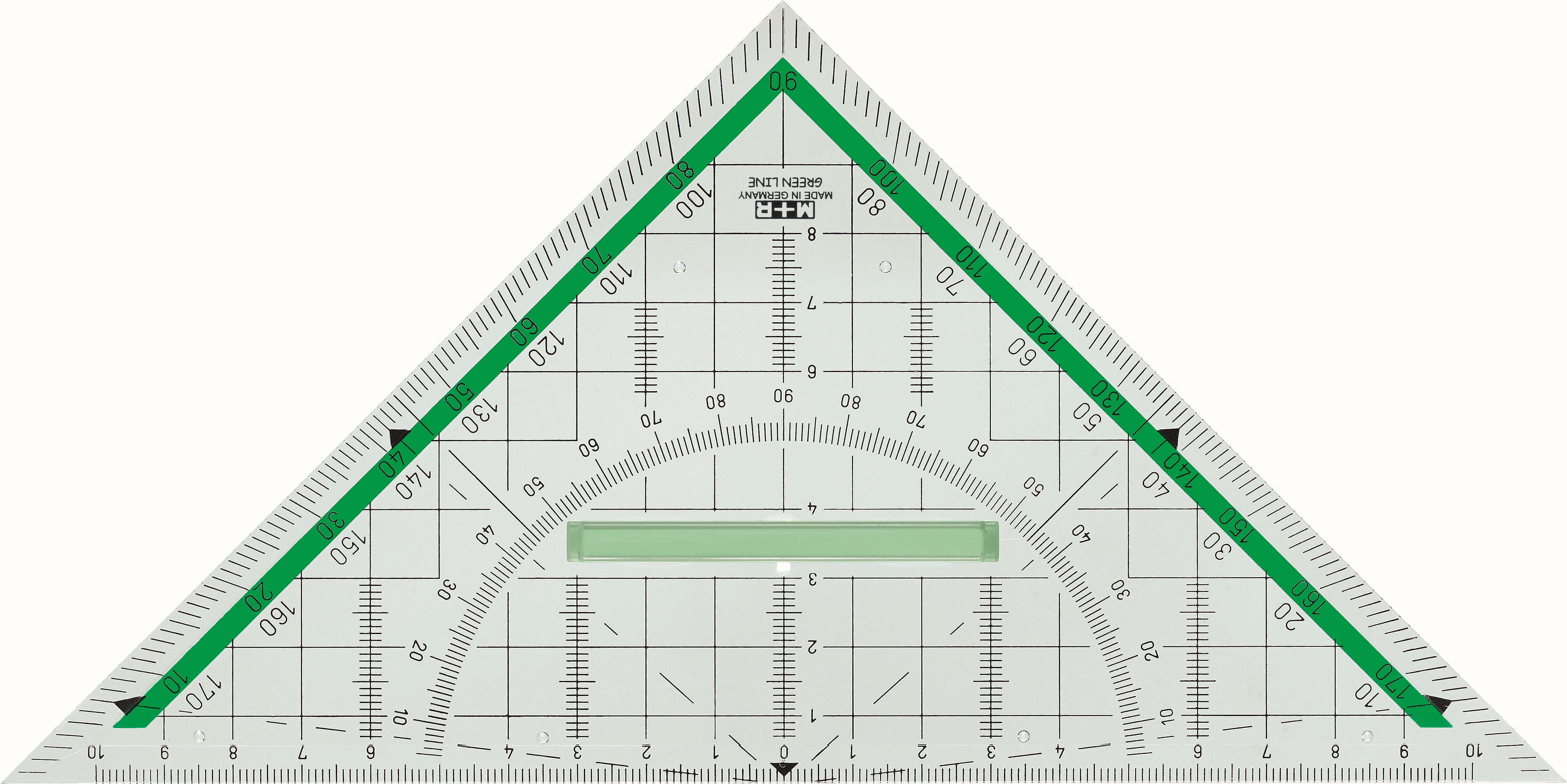 M+R Geodriehoek Green Line 20 cm