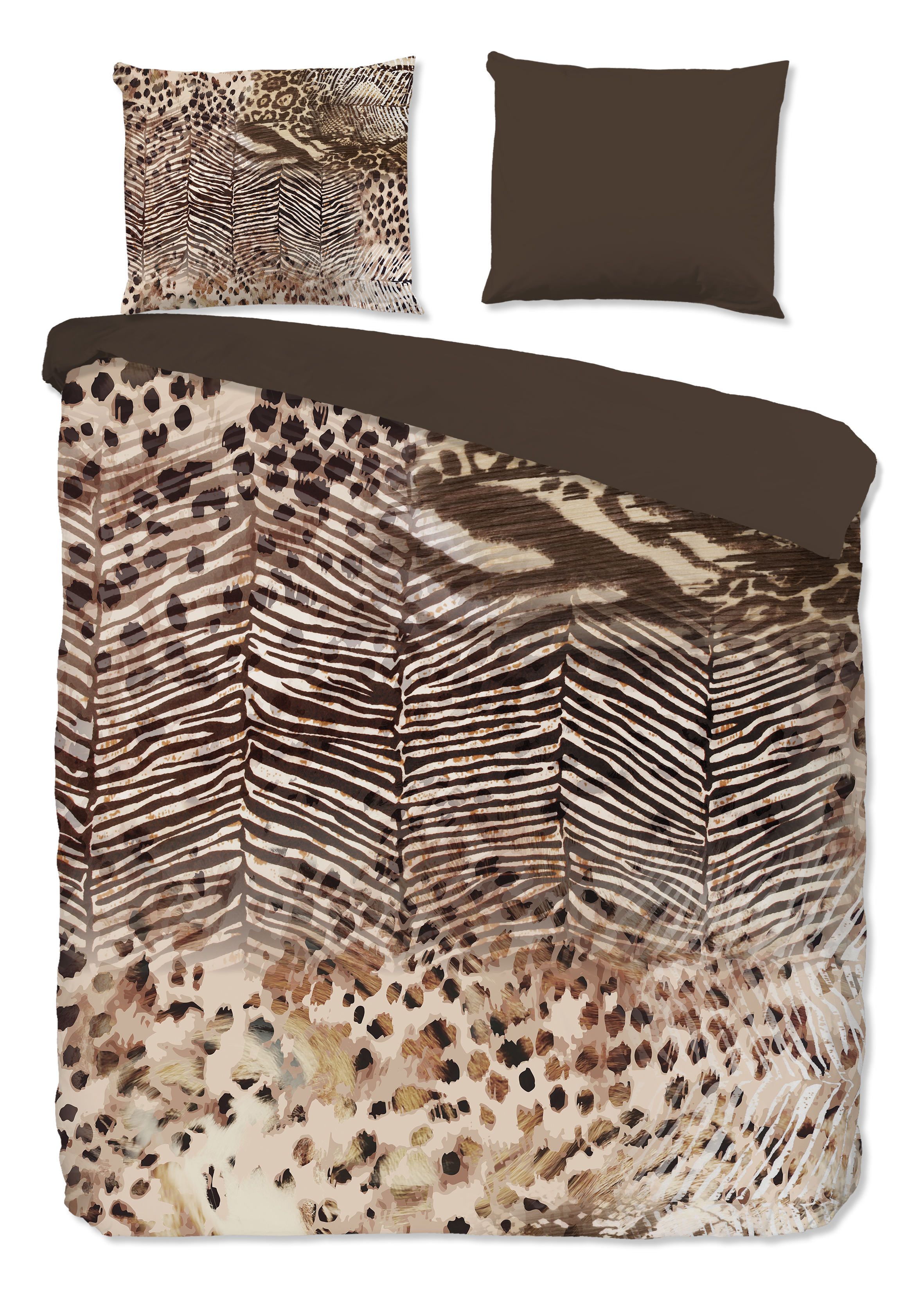 Pure Luxury Dekbedovertrekset Skins 200x220 cm Microvezel Bruin