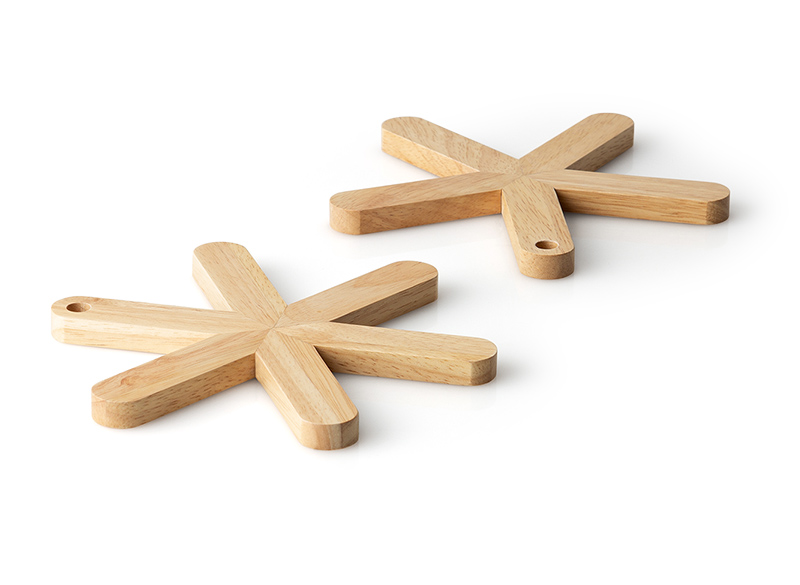 Continenta Potonderzetter Ster set 2 stuks 23.3x17 cm - Rubberhout