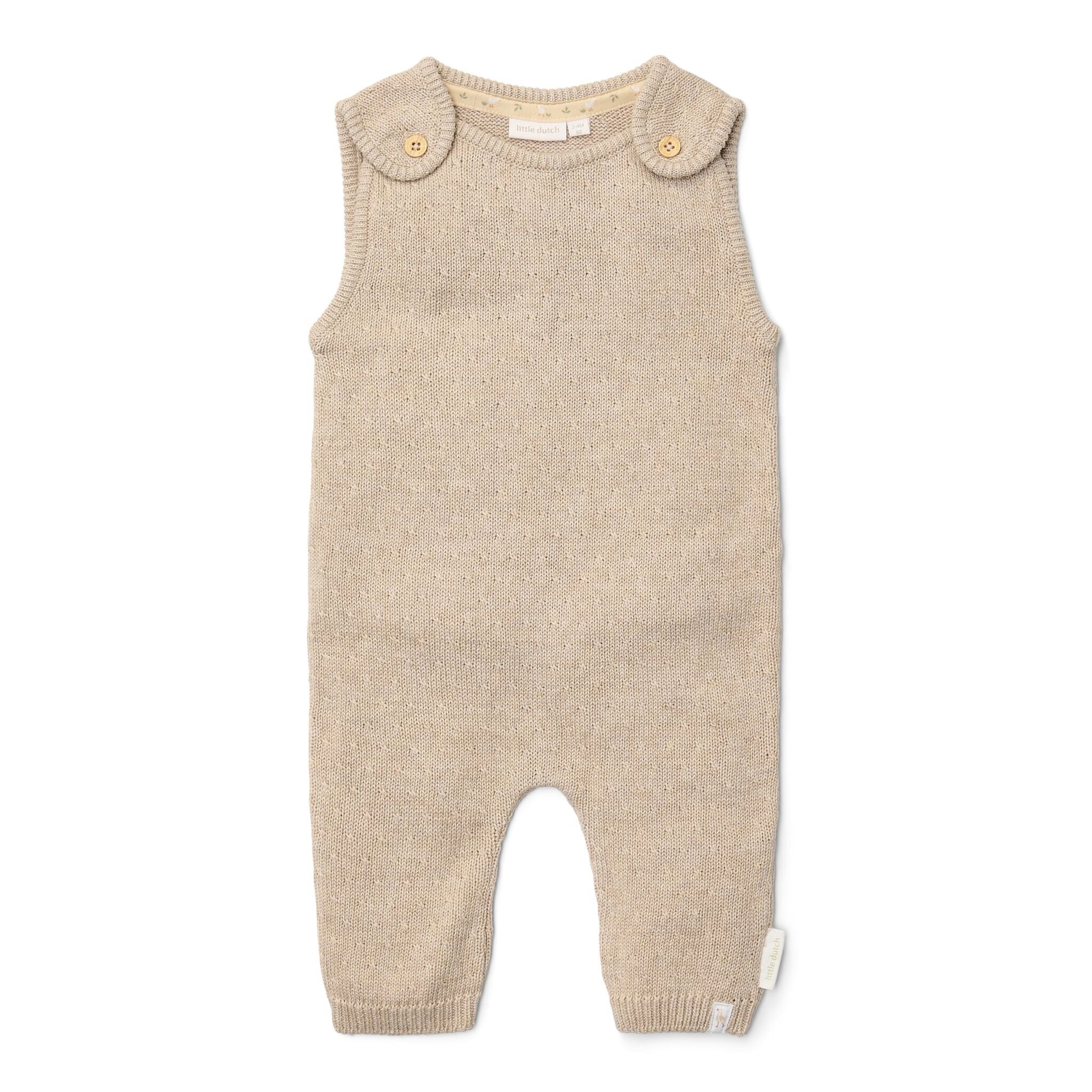 Little Dutch Kruippakje Tricot Nb Unisex Soft Beige Melee - 68