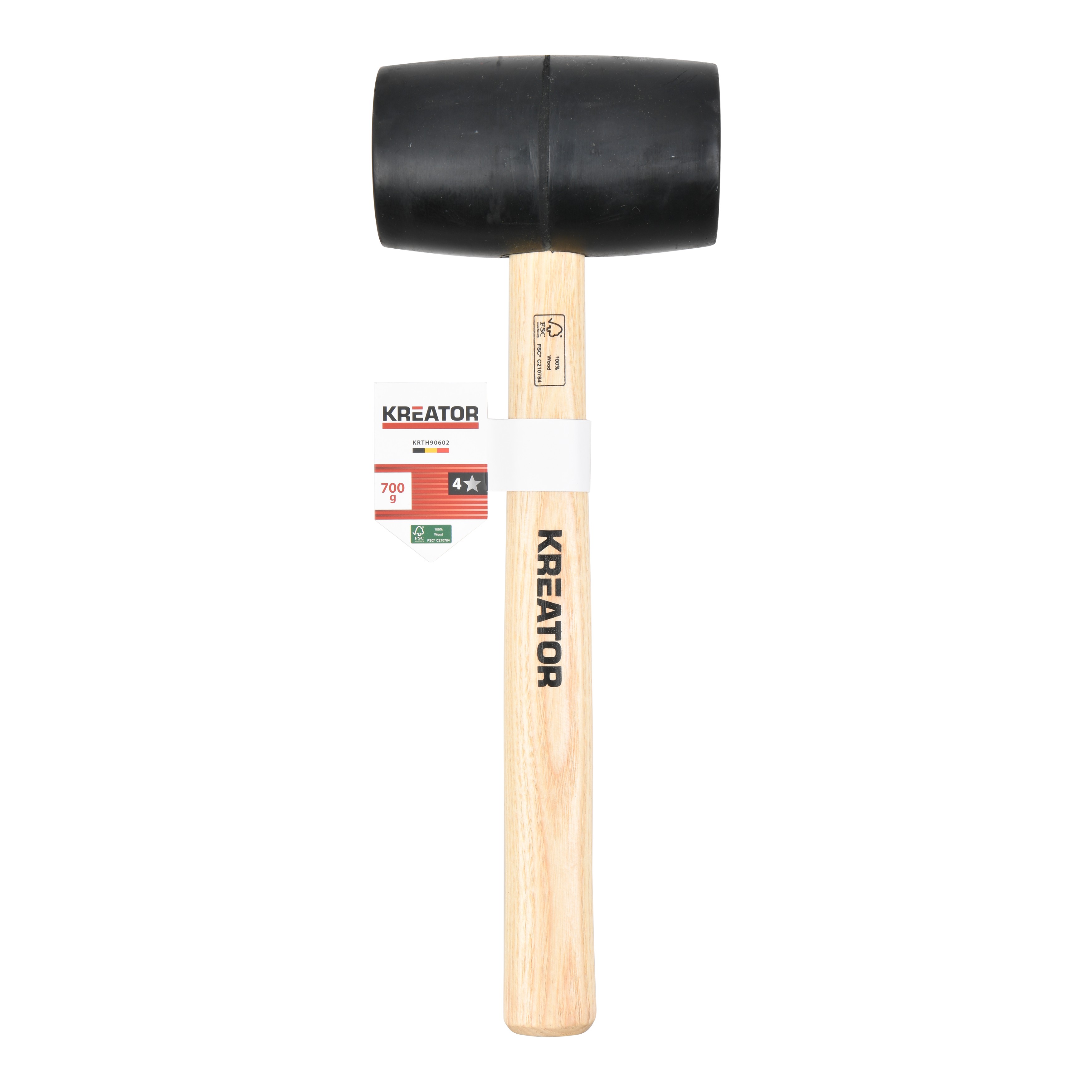 Kreator Rubber Hamer Hout 700g Zwart