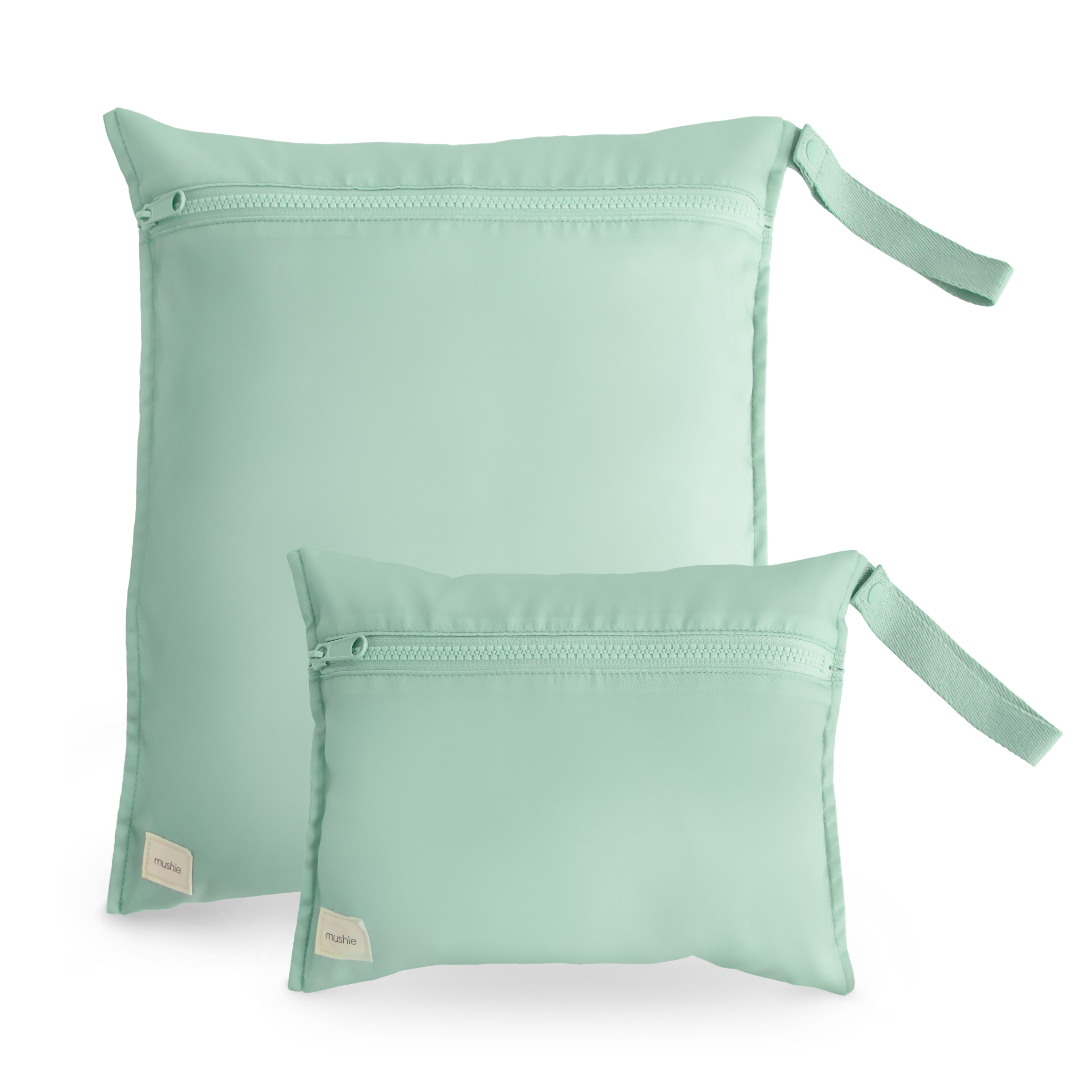 Mushie Wet Bag Water Resistant Roman Green - 2 stuks
