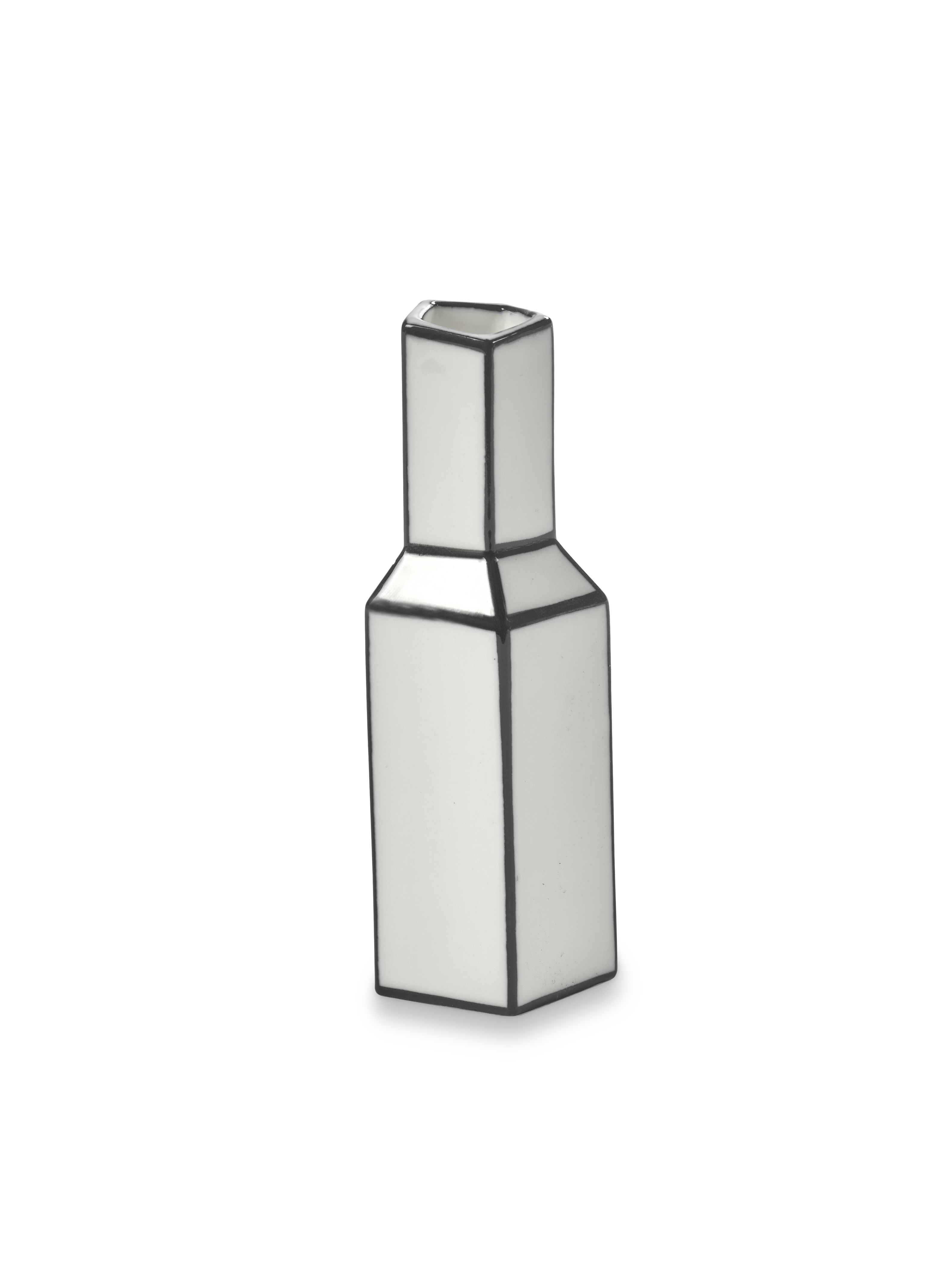 Serax Vaas Carte Blanche White/Black L 4.8x4.8x13.8 cm - by Annebet Philips