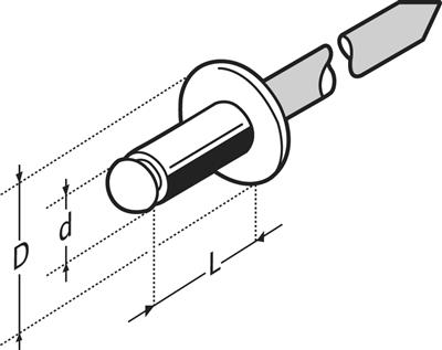 FAR Blindnieten Aluminium 4,8x12 mm Platte Kop