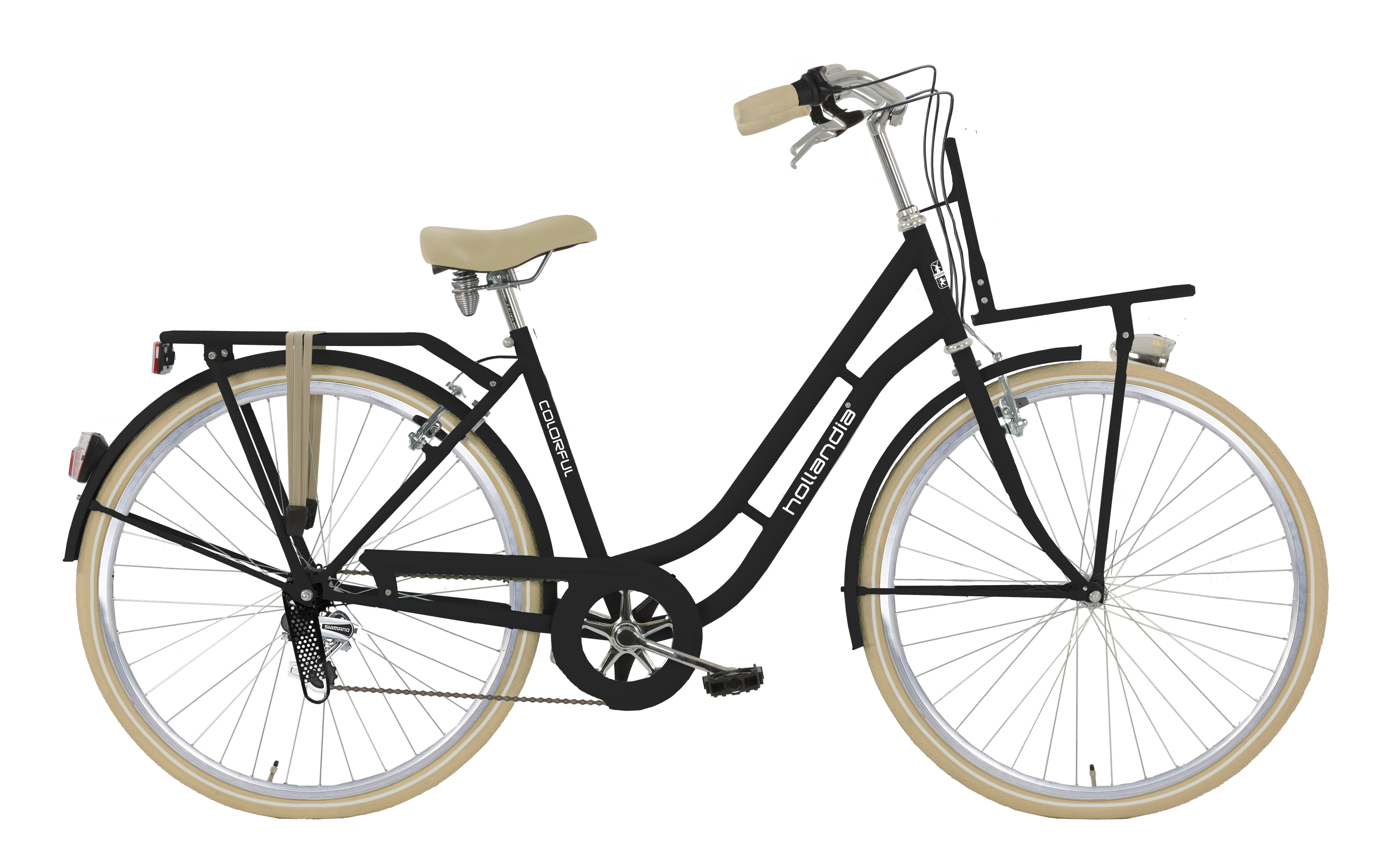 Hollandia Colorful Damesfiets Mat Zwart