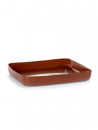 Serax Bord Terres de Rêves Rust 18x18 cm - met Hoge Rand - by Anita Le Grelle