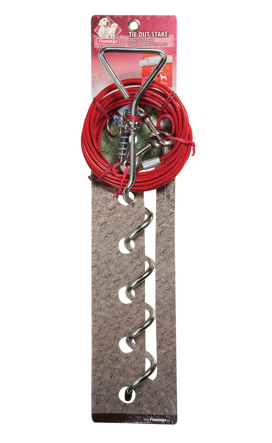 Flamingo Grondpin 43 cm met Aanleglijn 7.5 cm