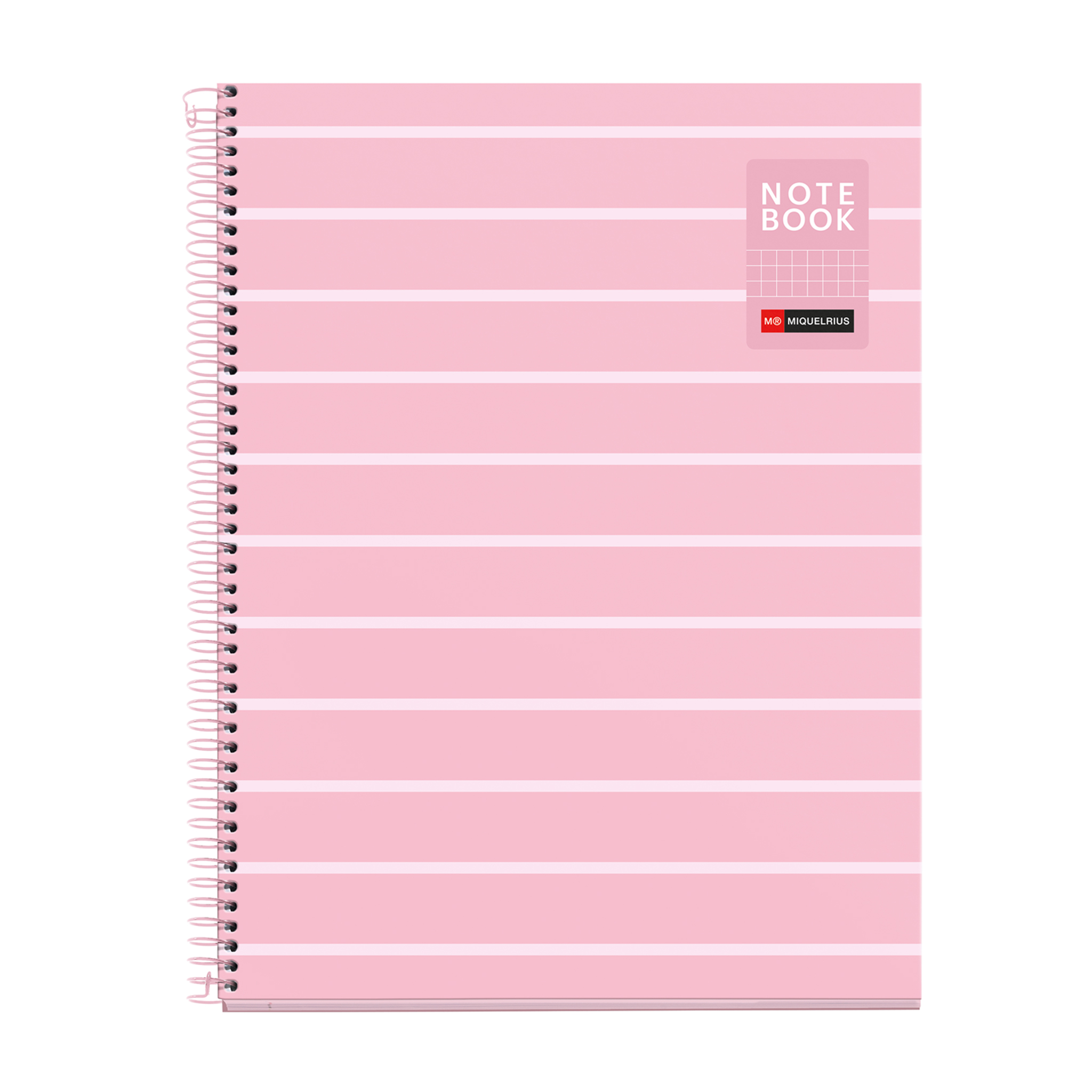 Miquelrius Notebook A4 Between the Lines Rose Geruit Spiraal 80 vellen