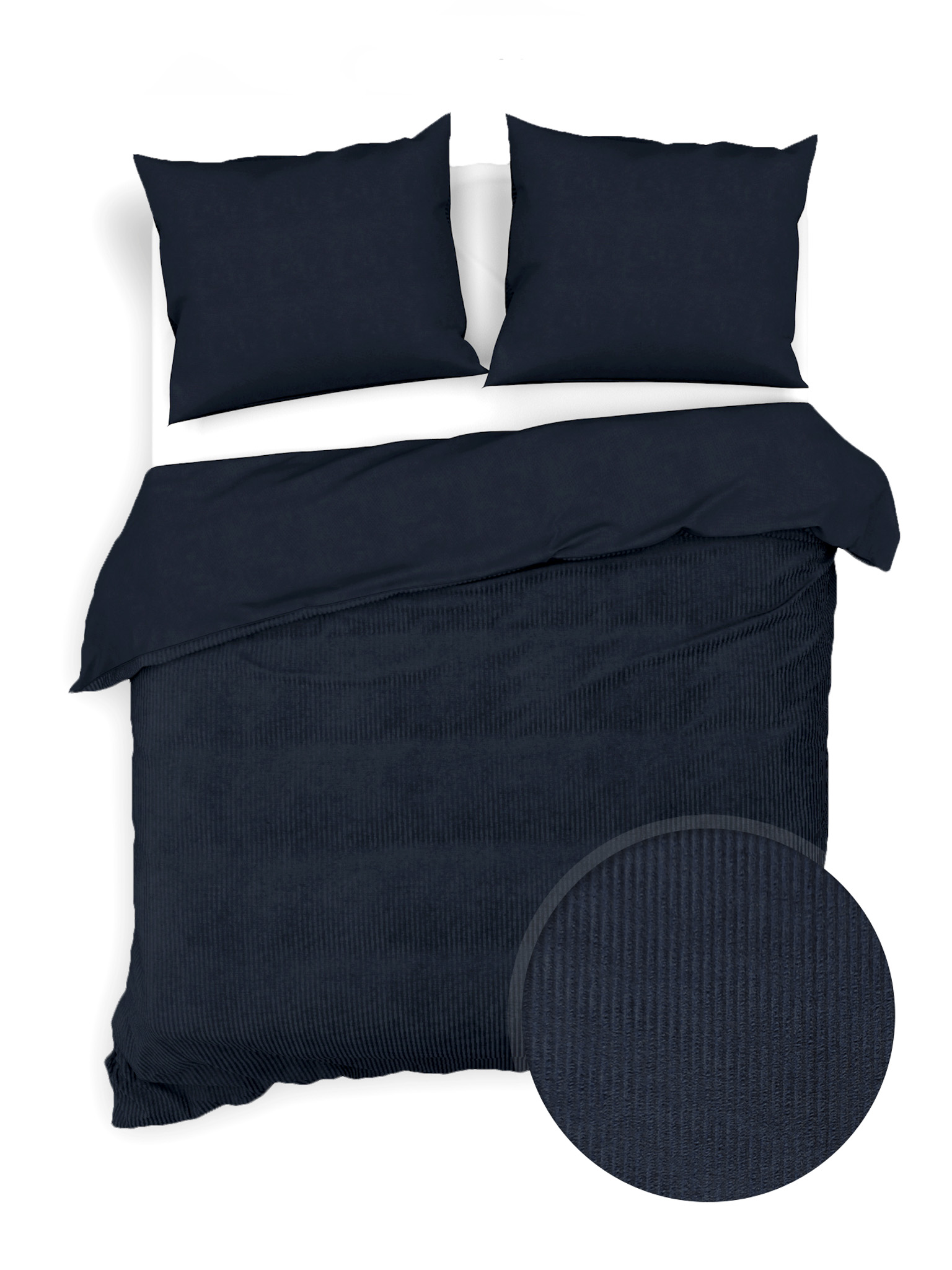 Zo!Home Dekbedovertrek Velluto a Coste Night Blue - 240x220 cm
