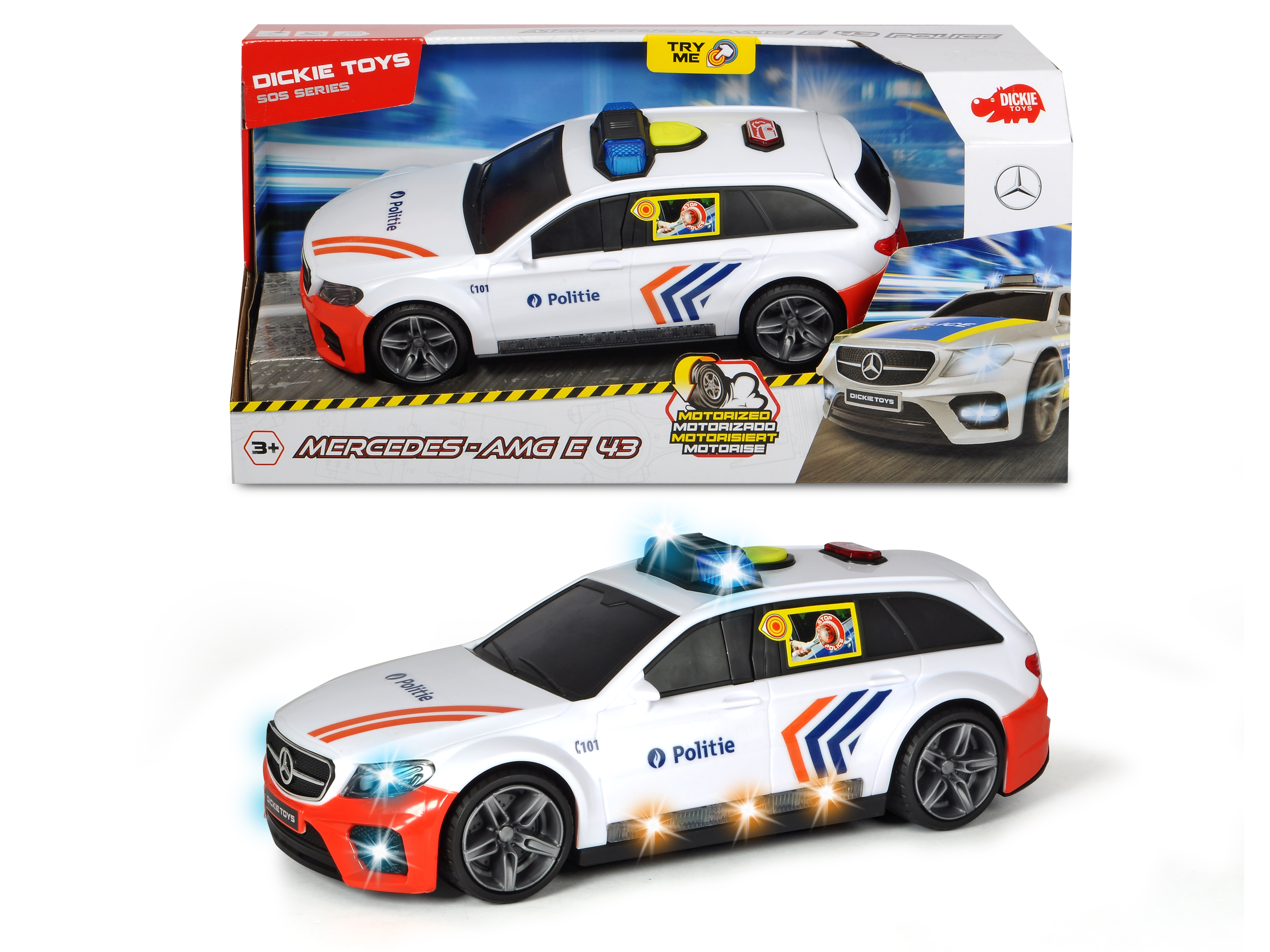 Dickie Politie wagen Mercedes AMG E43 licht en geluid, 30 cm, Belgisch