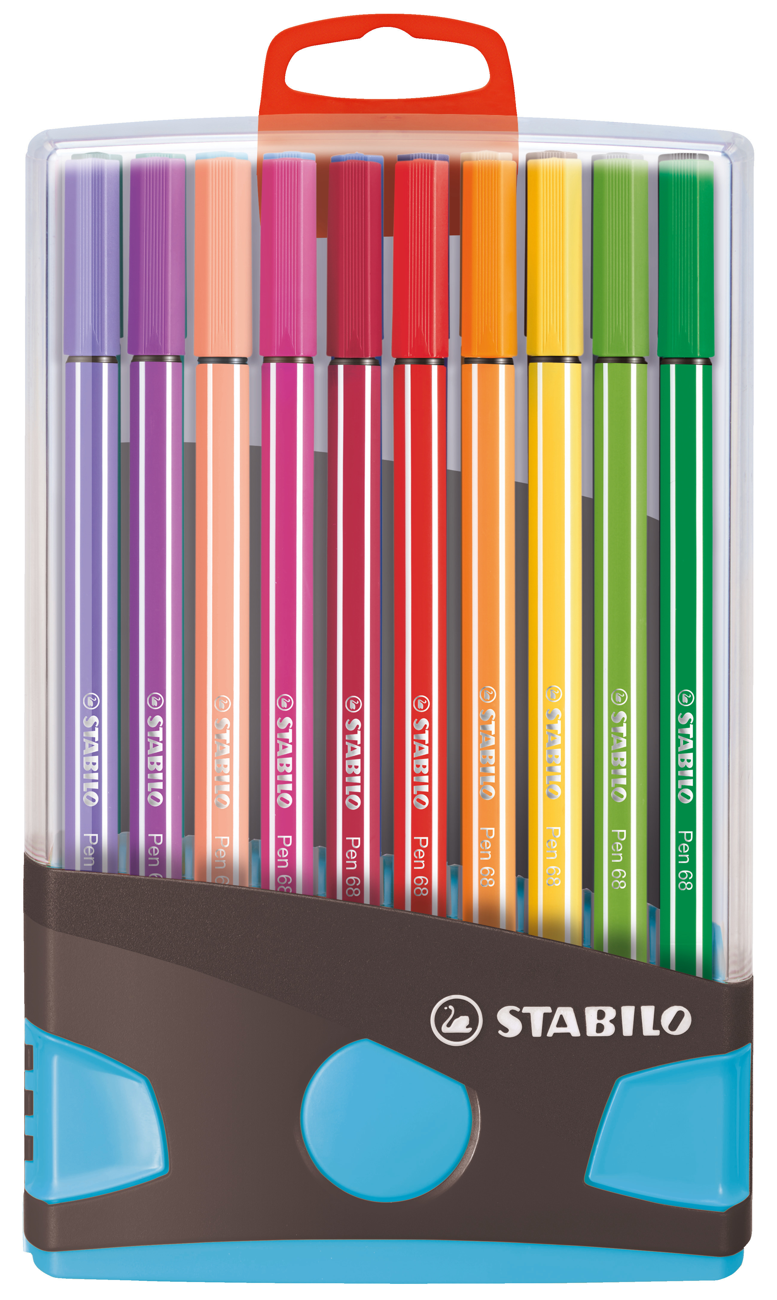 STABILO Viltstift Pen 68 ColorParade Box 20 stuks - Blauw-Antraciet