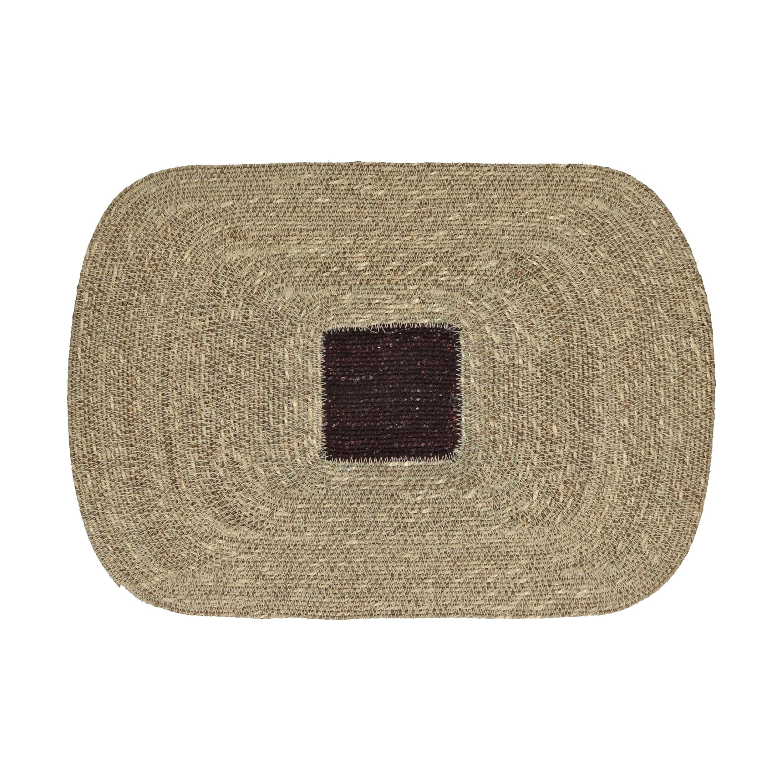 Pomax Placemat Quadri Chocolade 50x35 cm - Zeegras